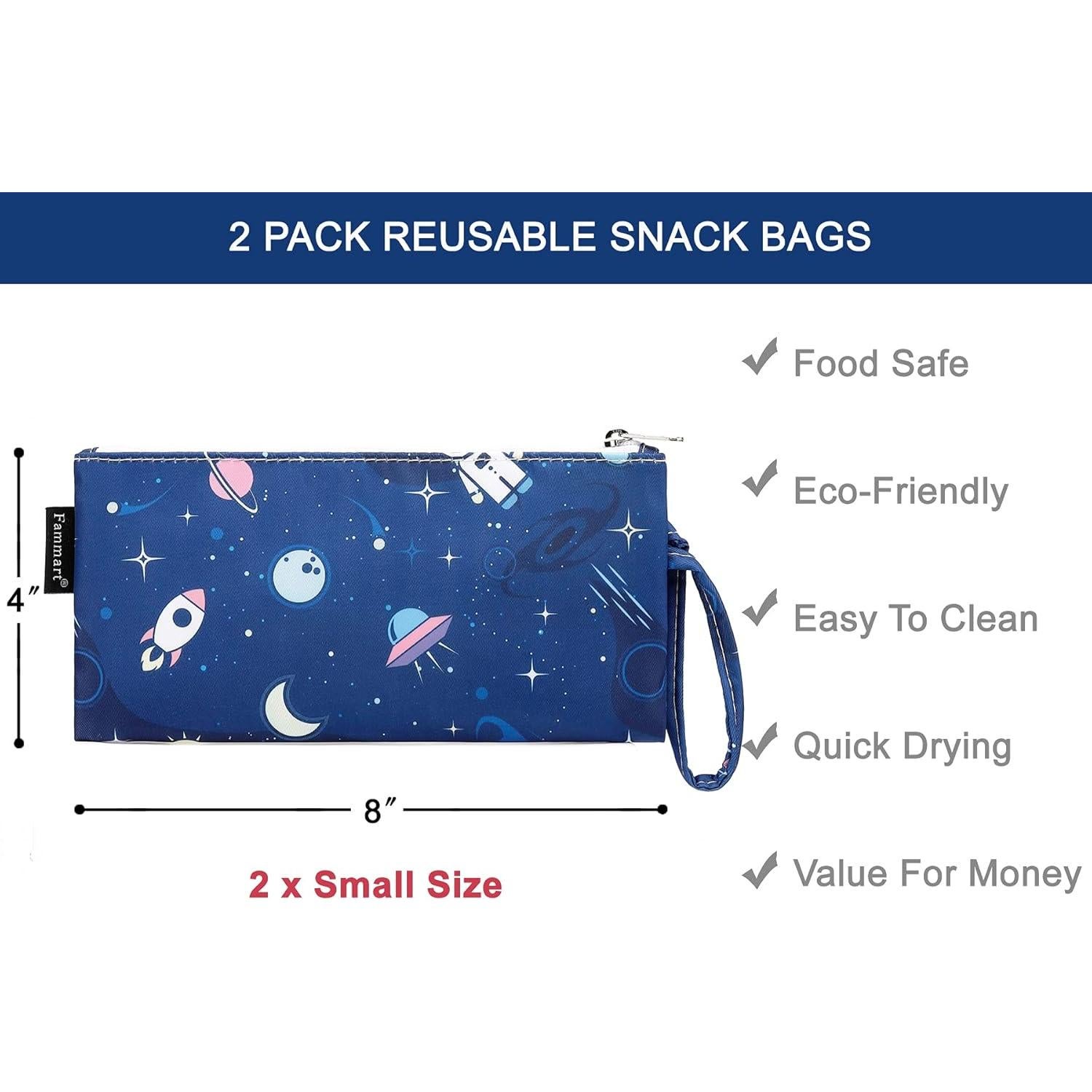 Bolsa de Sándwich Reutilizable Fammart - Paquete de 2 Astronauta