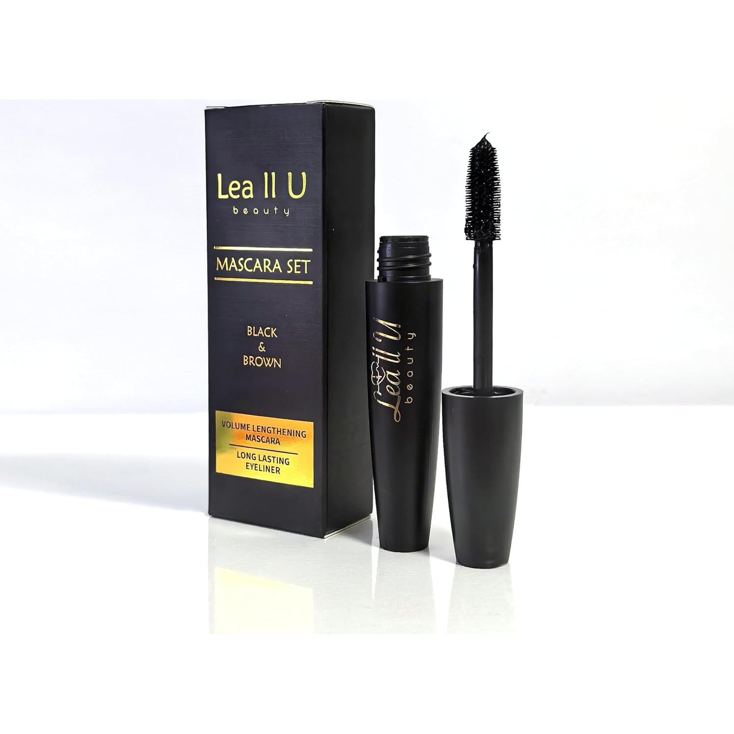 Set de Máscaras Lea ll U 2 Piezas Volumen Alto Marrón y Negro