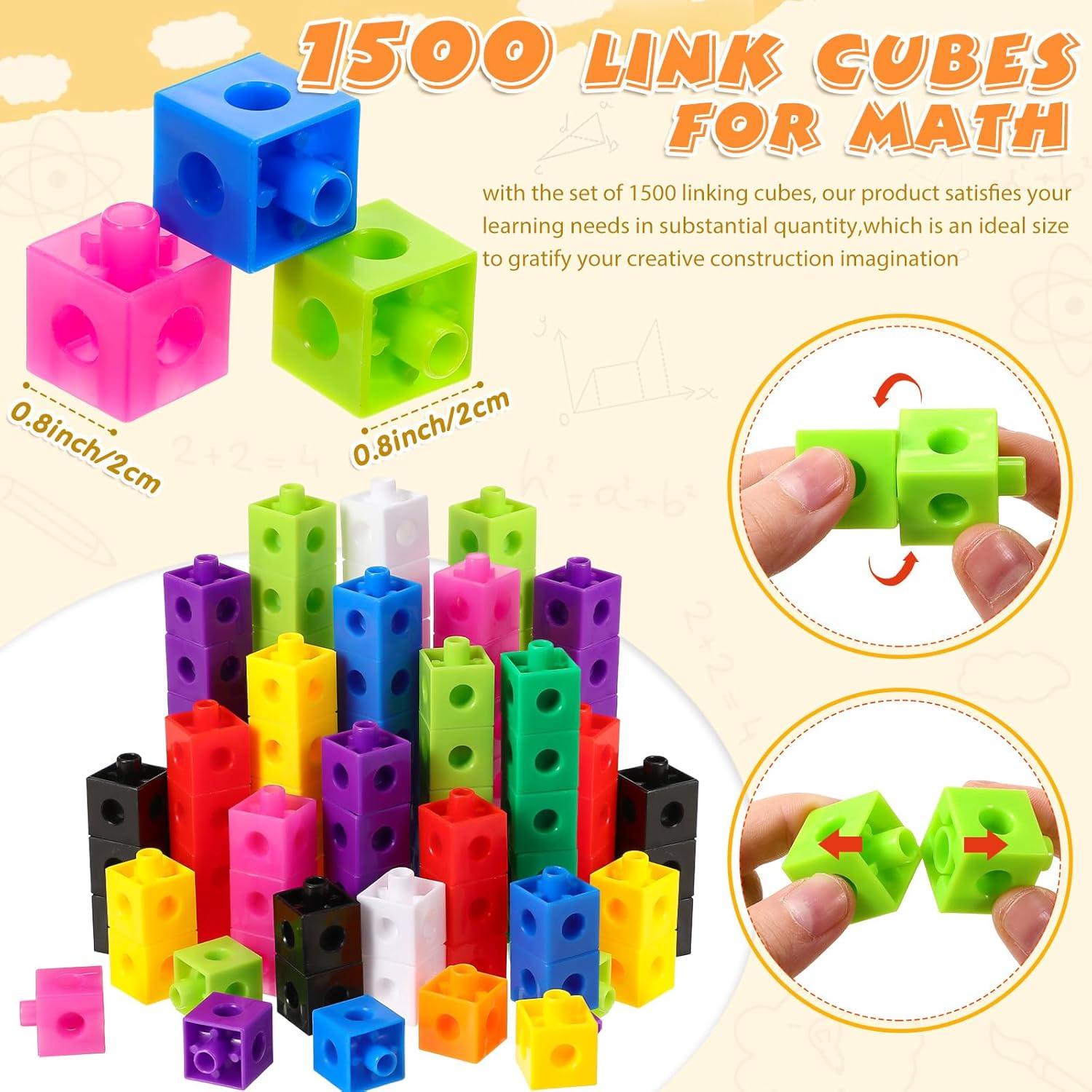 Cubos de Enlace Jenaai 1500 Piezas para Matemáticas 2 cm