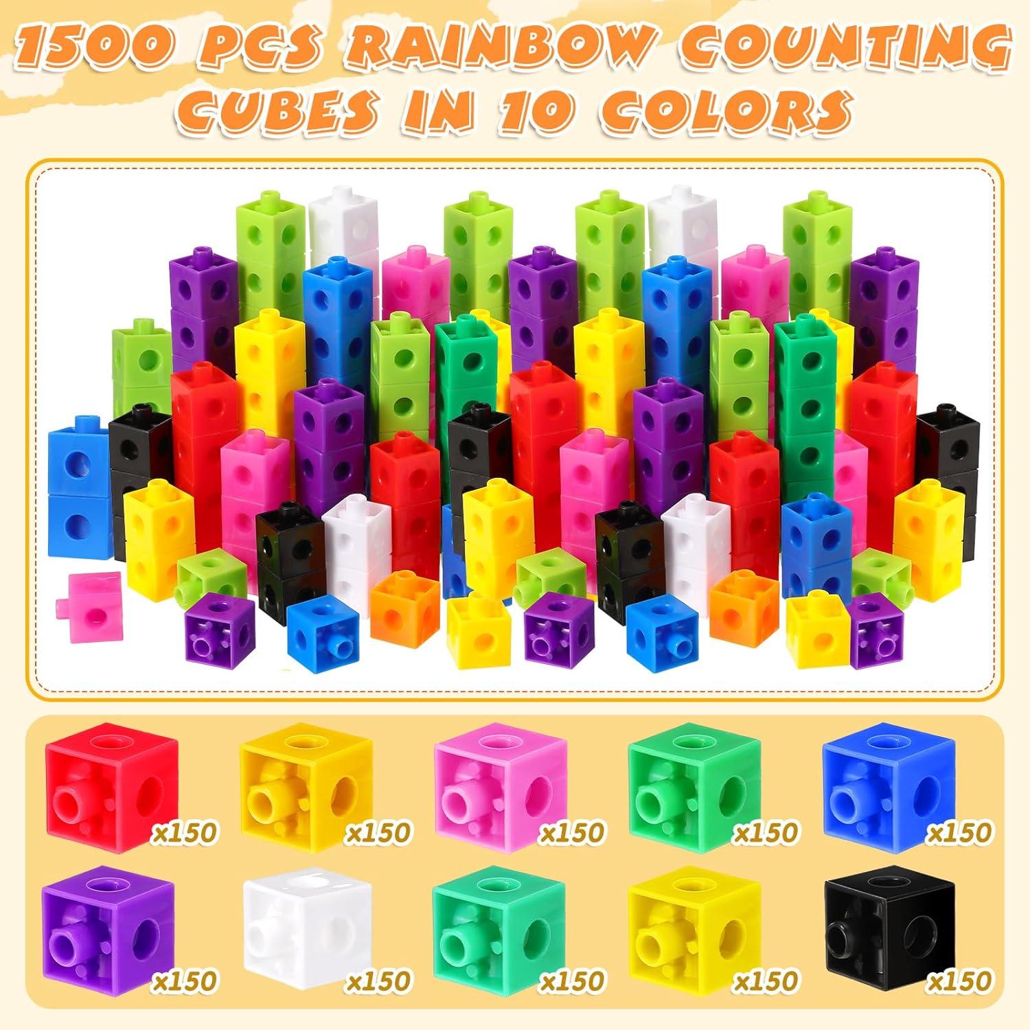 Cubos de Enlace Jenaai 1500 Piezas para Matemáticas 2 cm