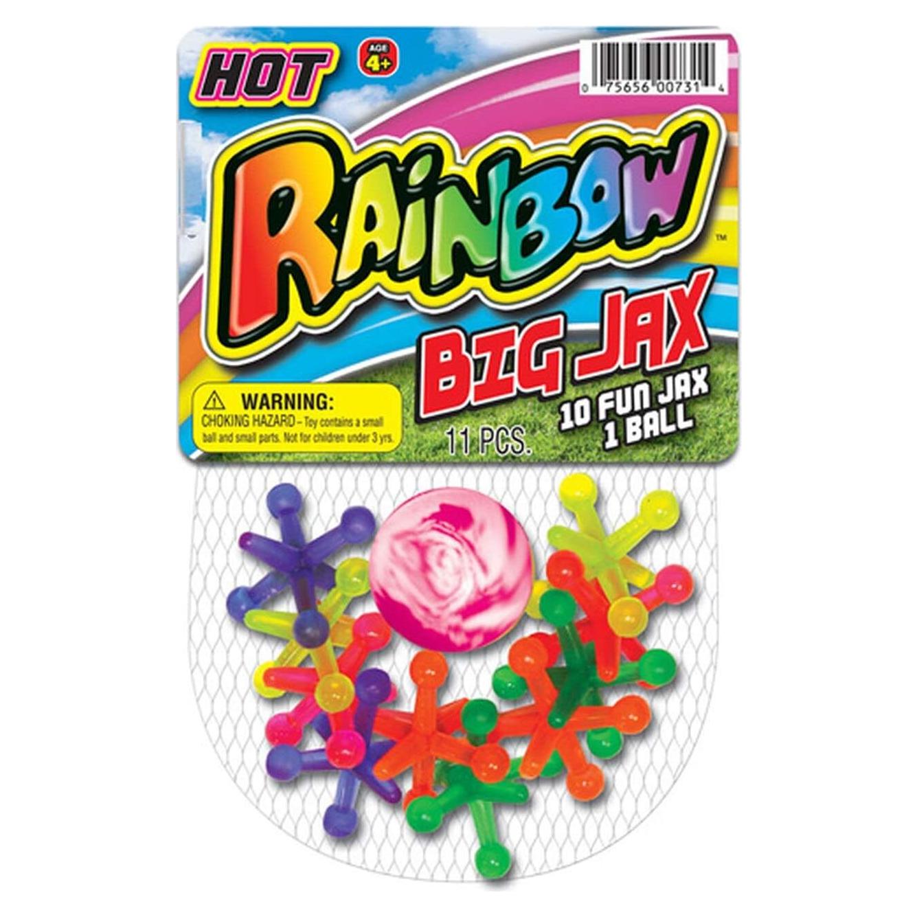 Juego de Jacks Grande Arcoíris JA-RU con Pelota Rebotadora