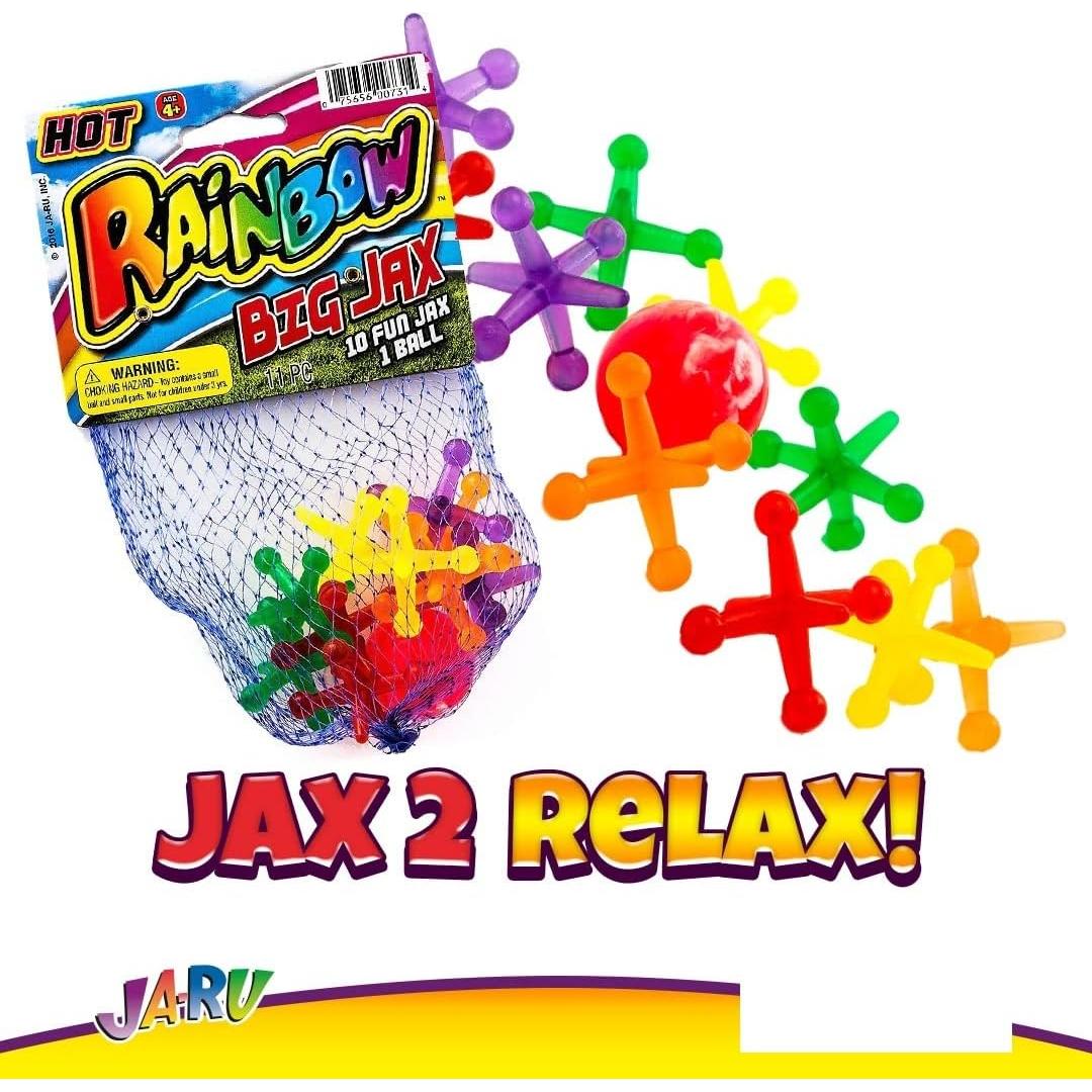 Juego de Jacks Grande Arcoíris JA-RU con Pelota Rebotadora