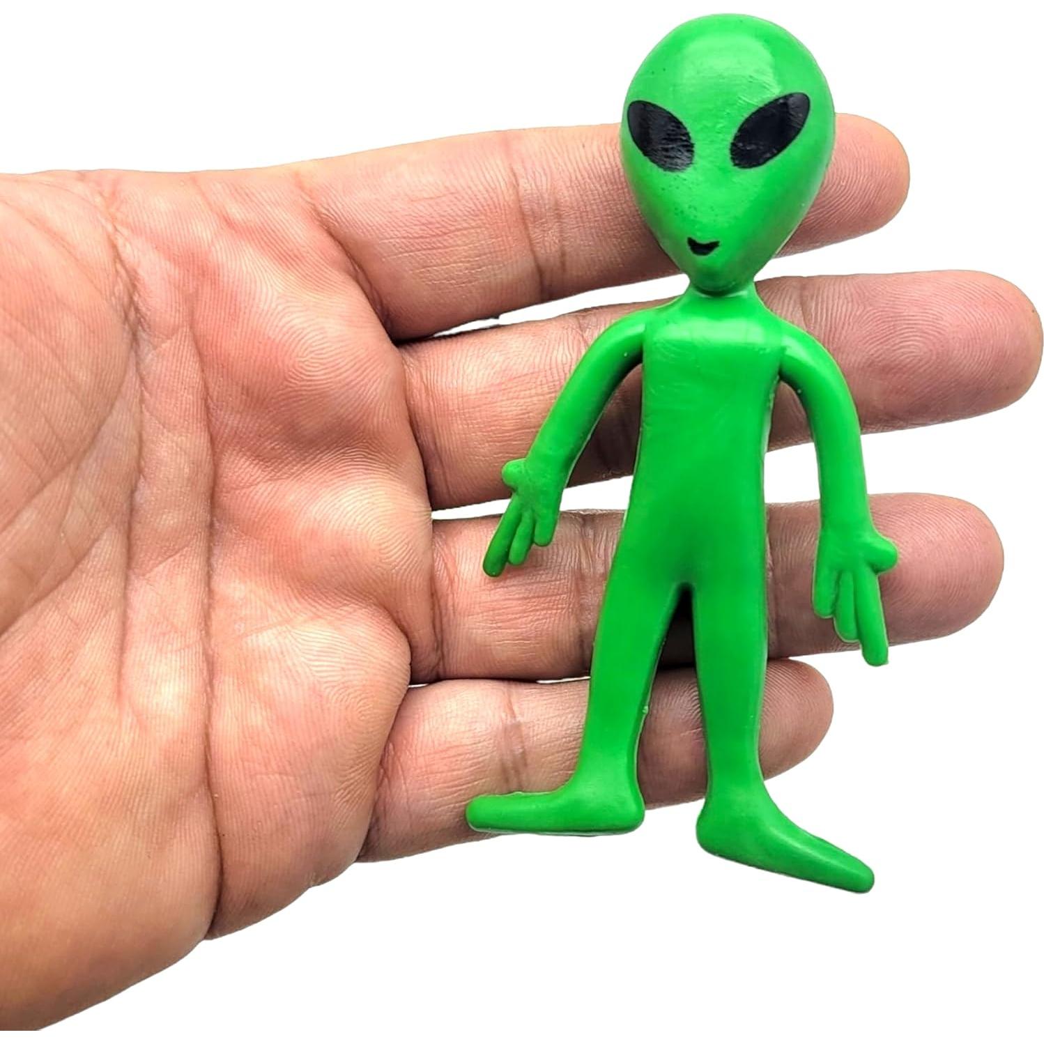 Figuras de Goma Flexibles Alien Verde ZU - Paquete de 12