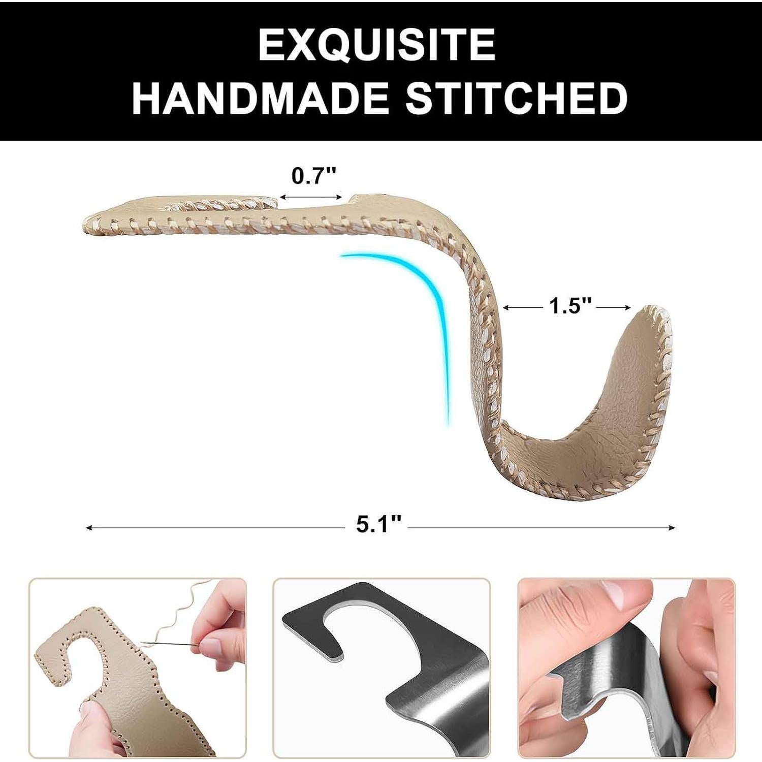 Ganchos de Almacenamiento para Coche EldHus Beige - Paquete de 2