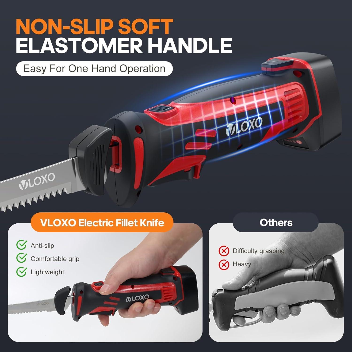 Cuchillo Eléctrico VLOXO para Filetear Pescado Inalámbrico