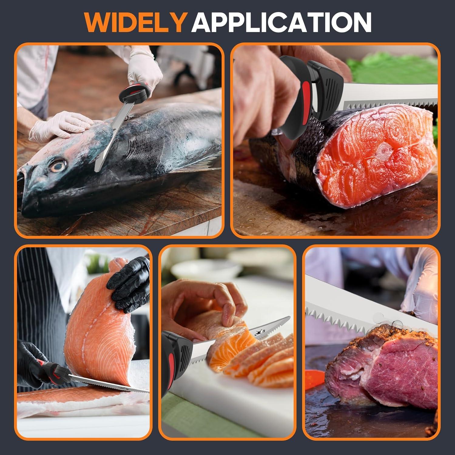 Cuchillo Eléctrico VLOXO para Filetear Pescado Inalámbrico