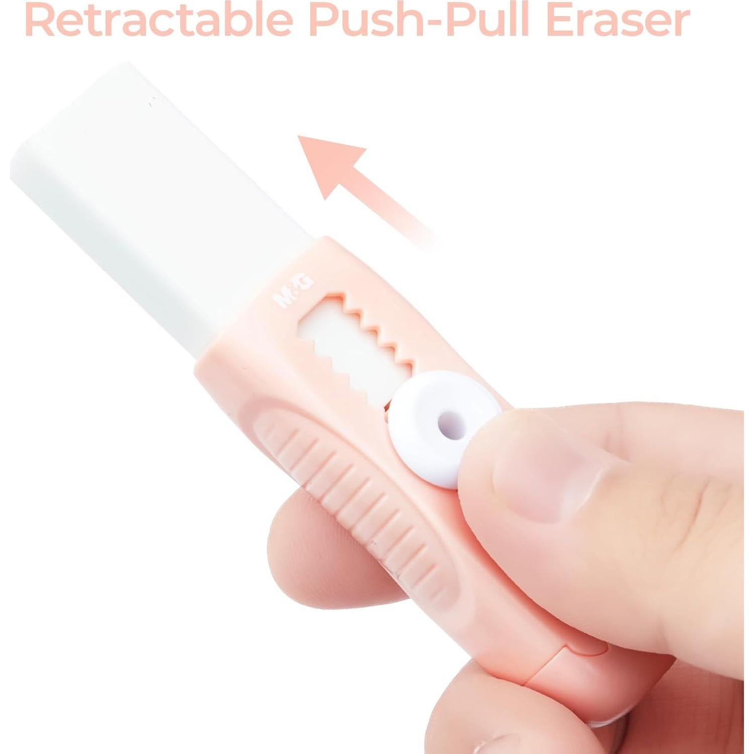 Gomas de Borrar Retráctiles M&G - Set de 4 Unidades Azul/Rosa