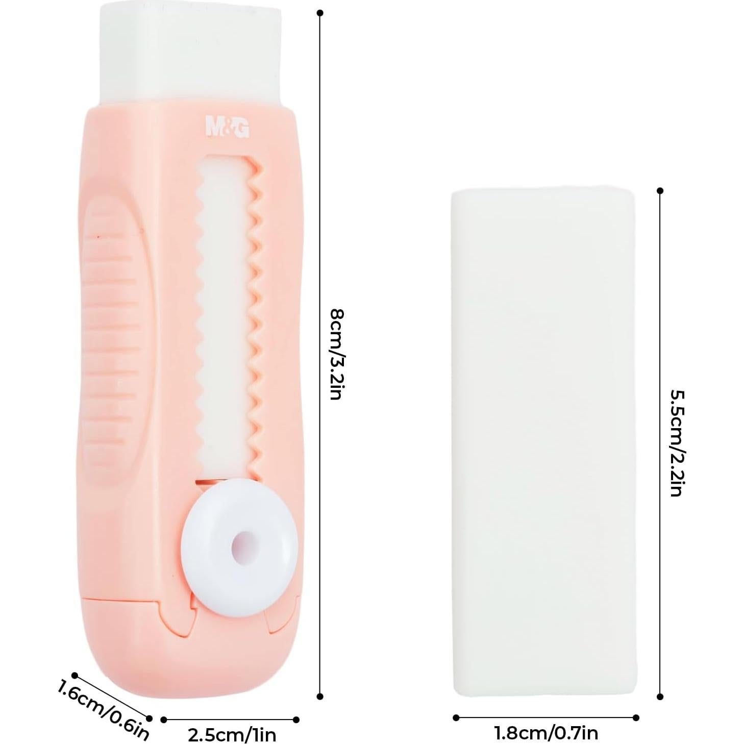 Gomas de Borrar Retráctiles M&G - Set de 4 Unidades Azul/Rosa