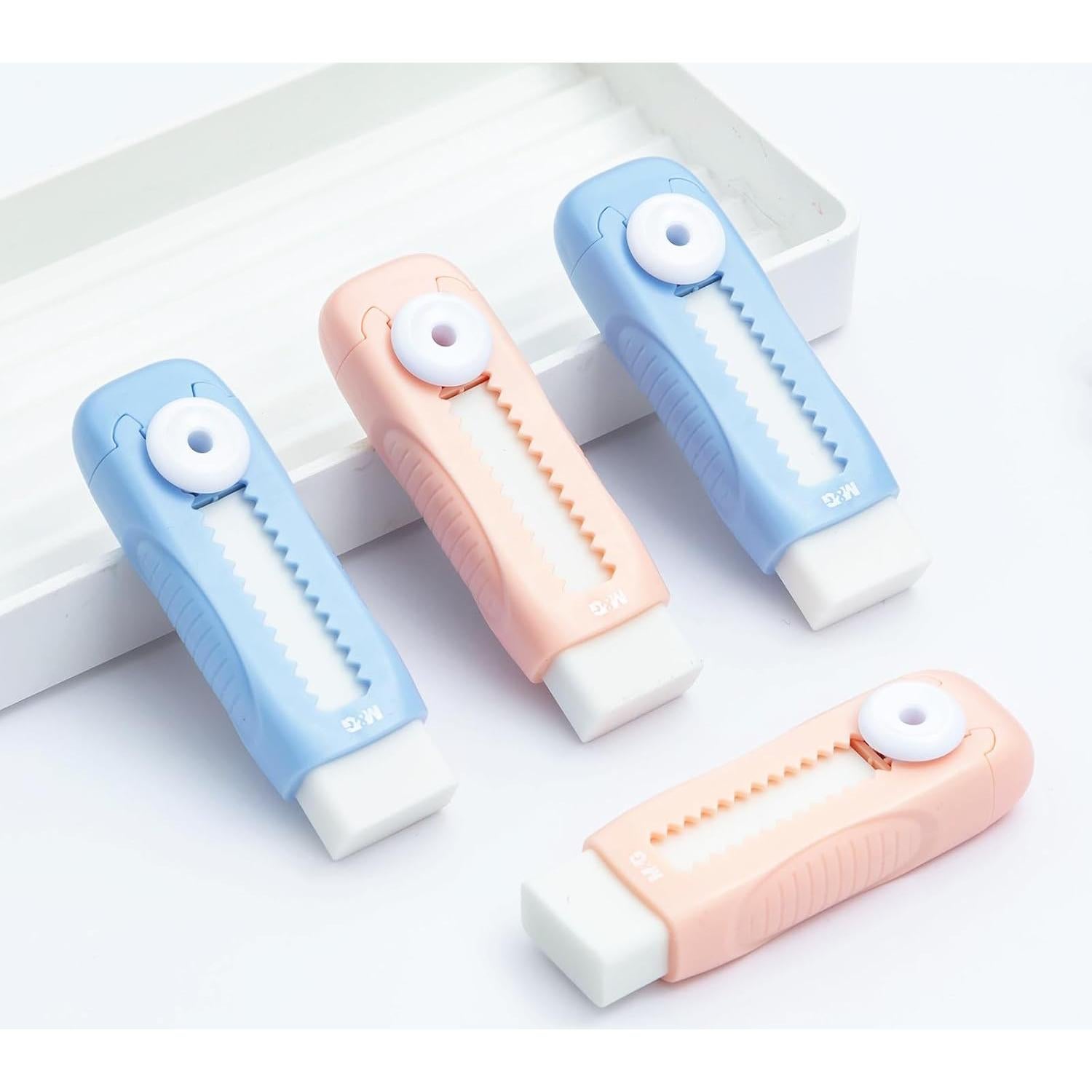 Gomas de Borrar Retráctiles M&G - Set de 4 Unidades Azul/Rosa