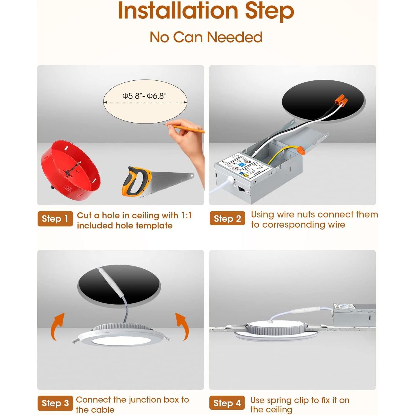 Iluminación empotrada LED EVOLFATURE 6" 14W 1300 lúmenes 5CCT