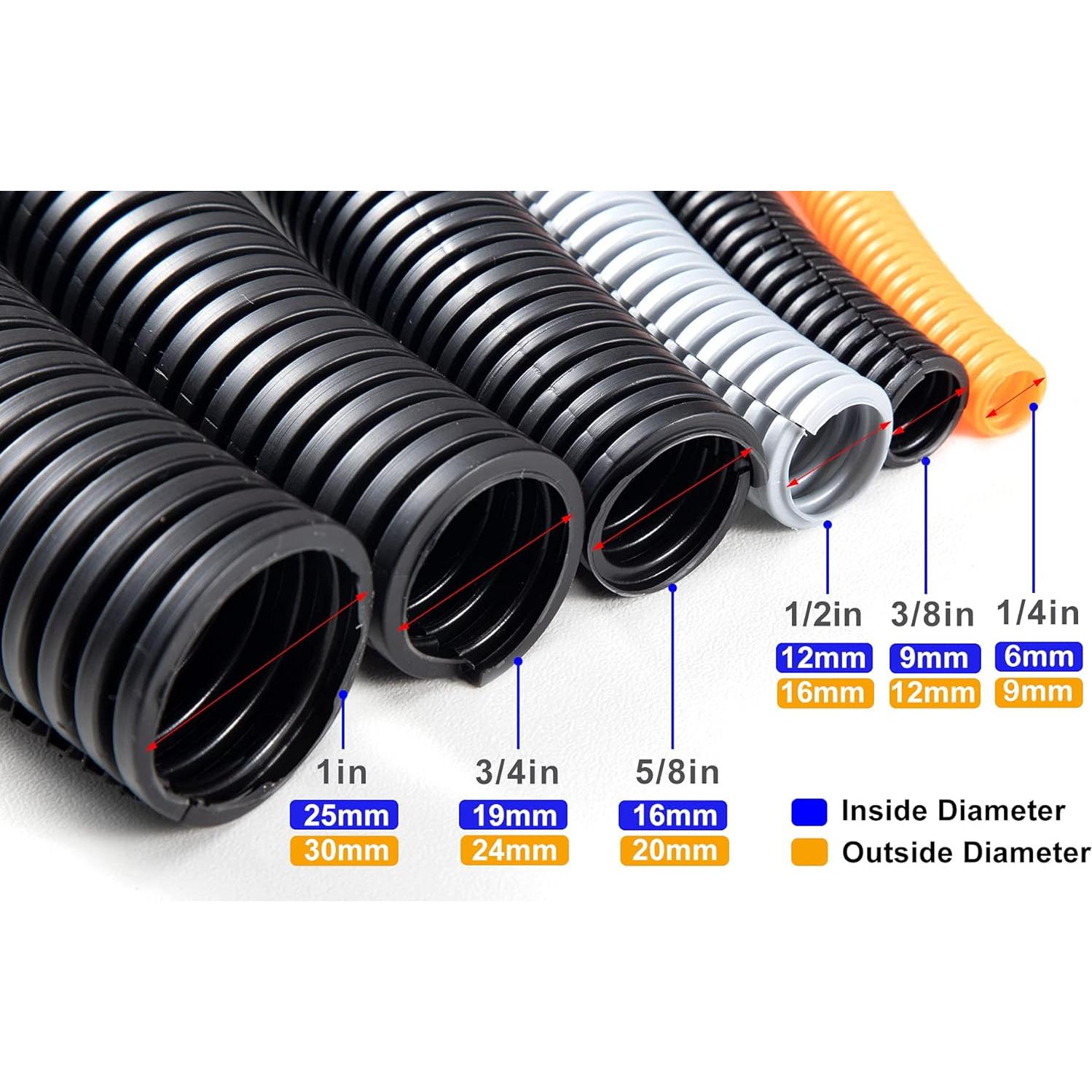 Tubo Loom Dividido ZhiYo 10FT 1" Flexible Negro