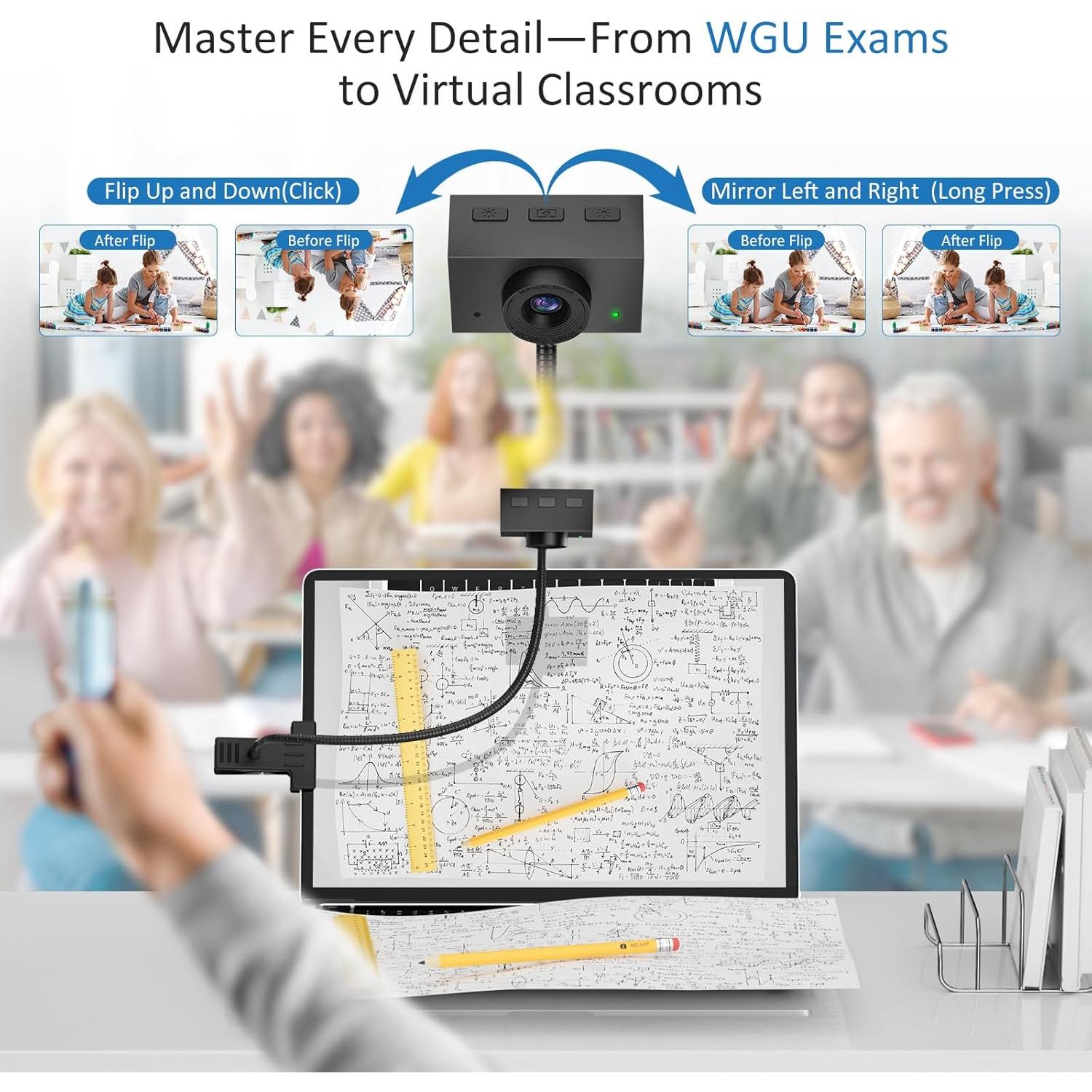 Cámara Web Majiphi 1080P con Micrófono y Soporte - Gris