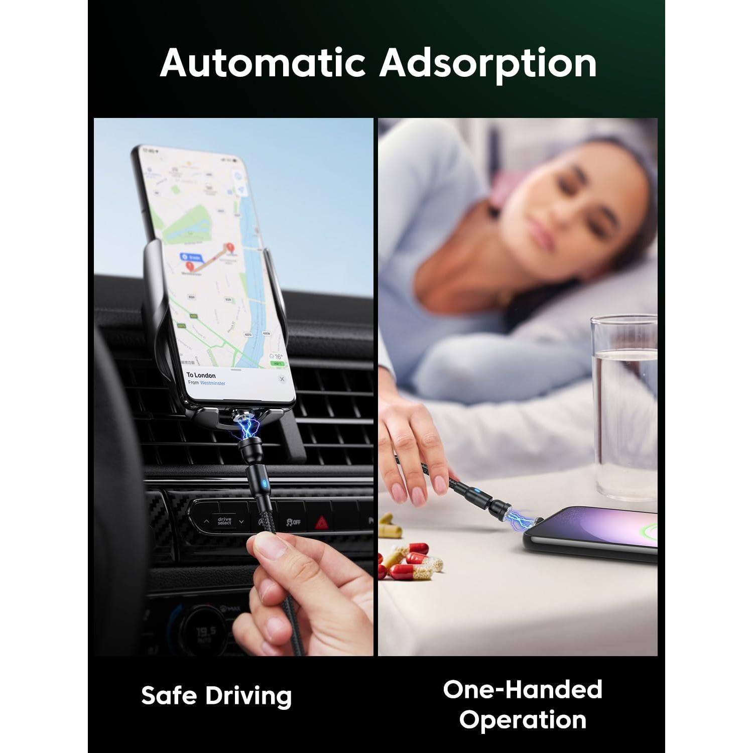 Cable de Carga USB-C VAFOTON 60W 3pcs 1m 2m Negro