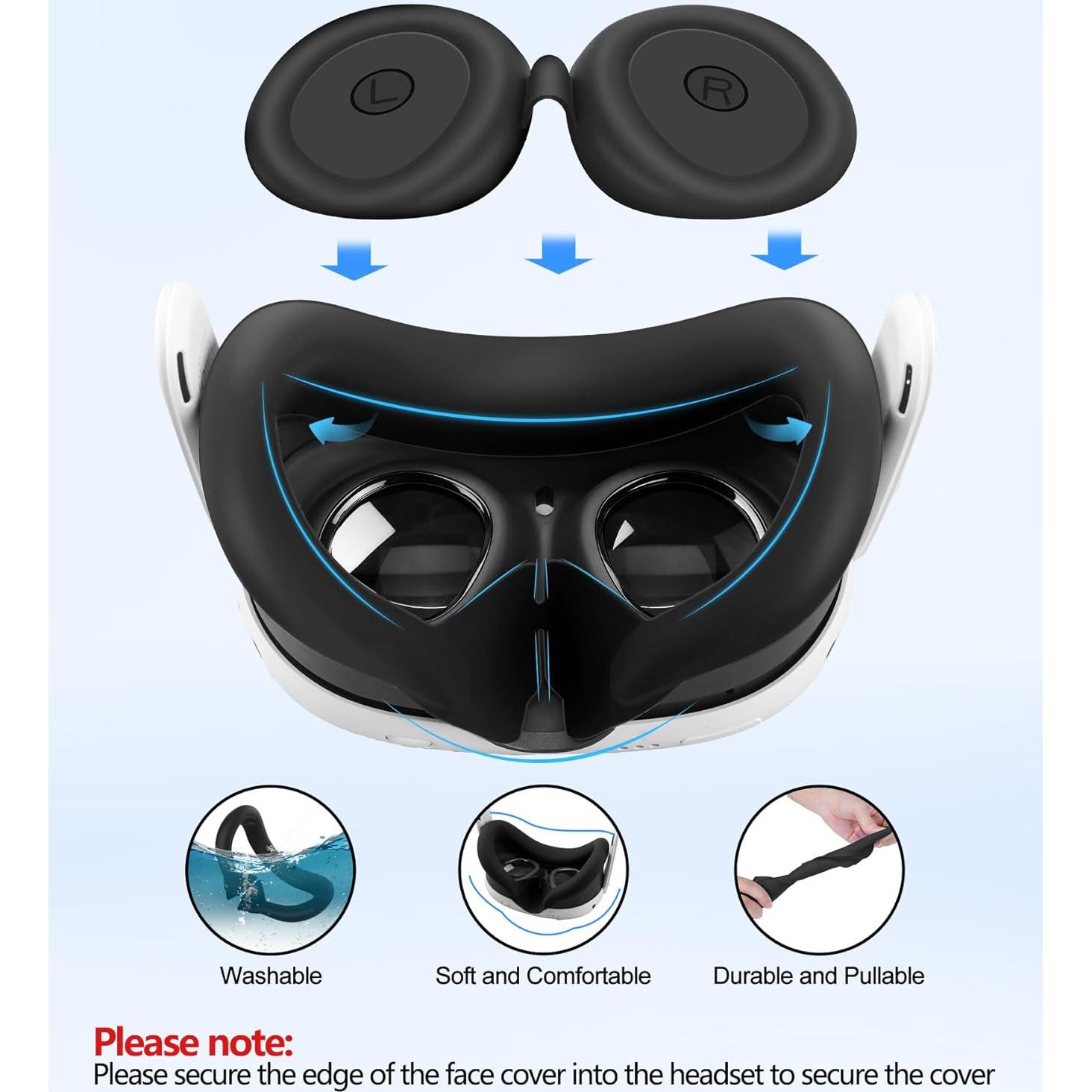 Juego de Cubiertas de Silicona YRXVW para Meta Quest 3