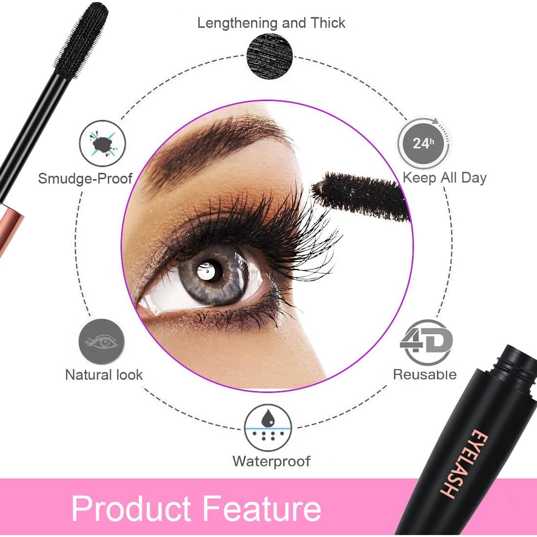 Paquete de 2 Máscaras de Pestañas GAOSENLONK 4D Larga Duración