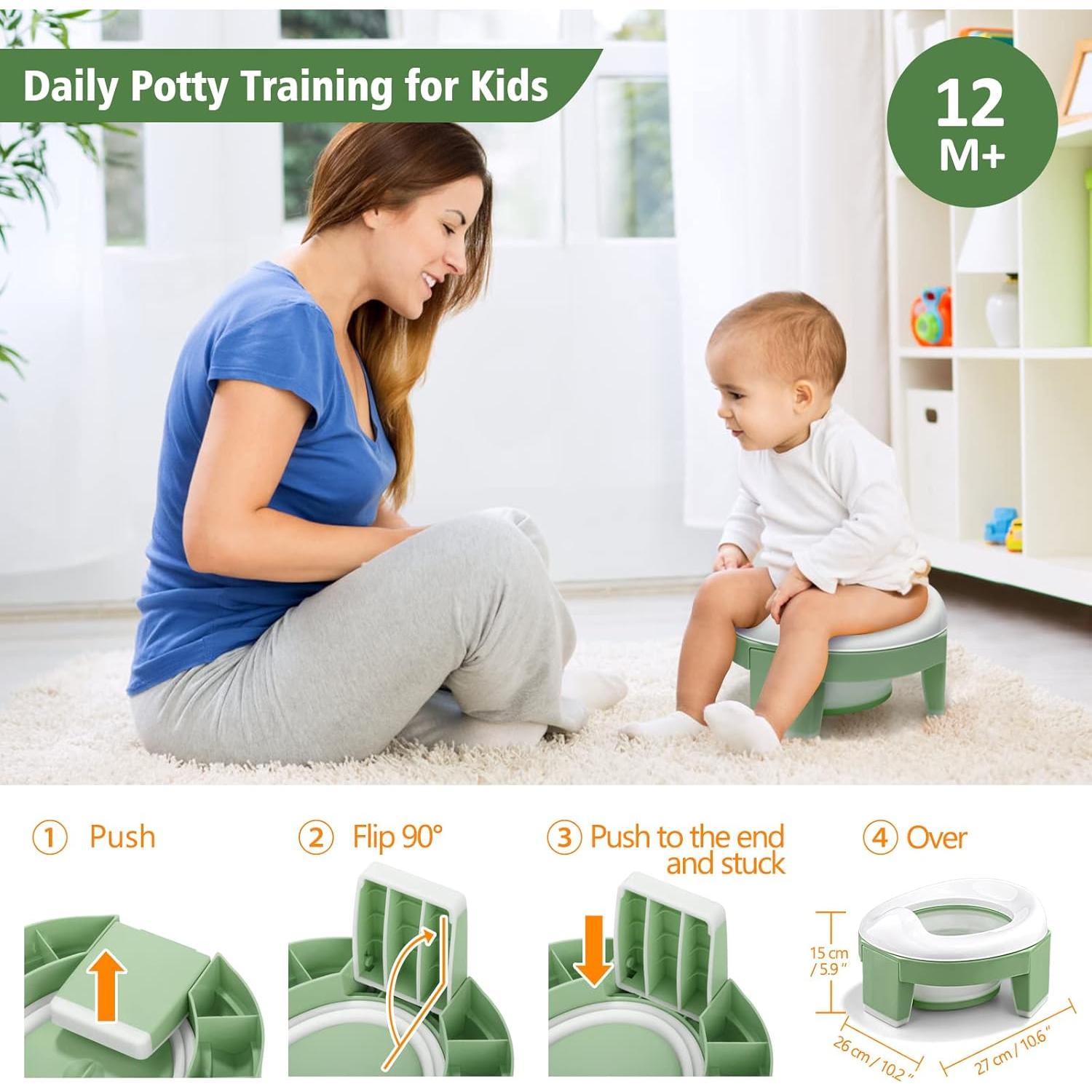Inodoro Portátil MCGMITT Verde para Niños - Entrenamiento Fácil