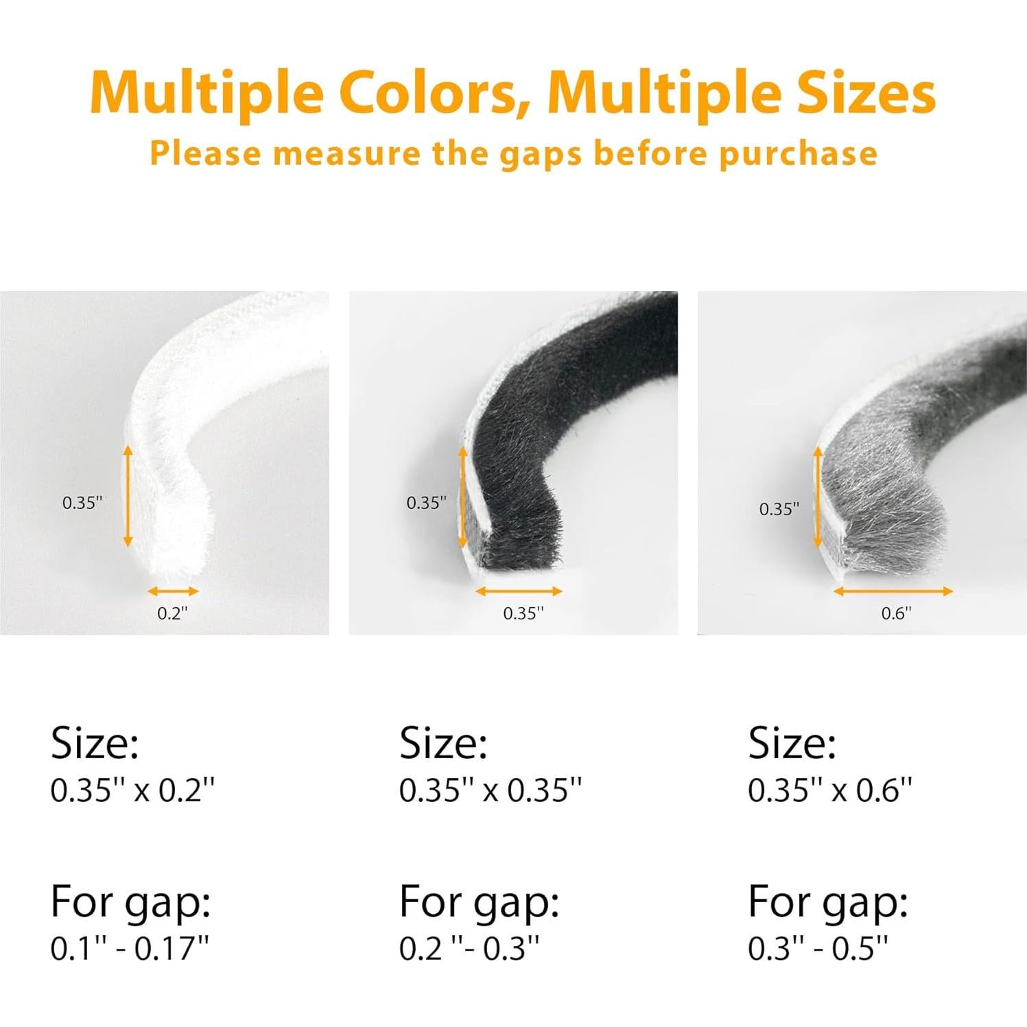 Cepillo Sellador de Climas Bruiefpap 24.6FT Blanco 0.89cm x 1.52cm