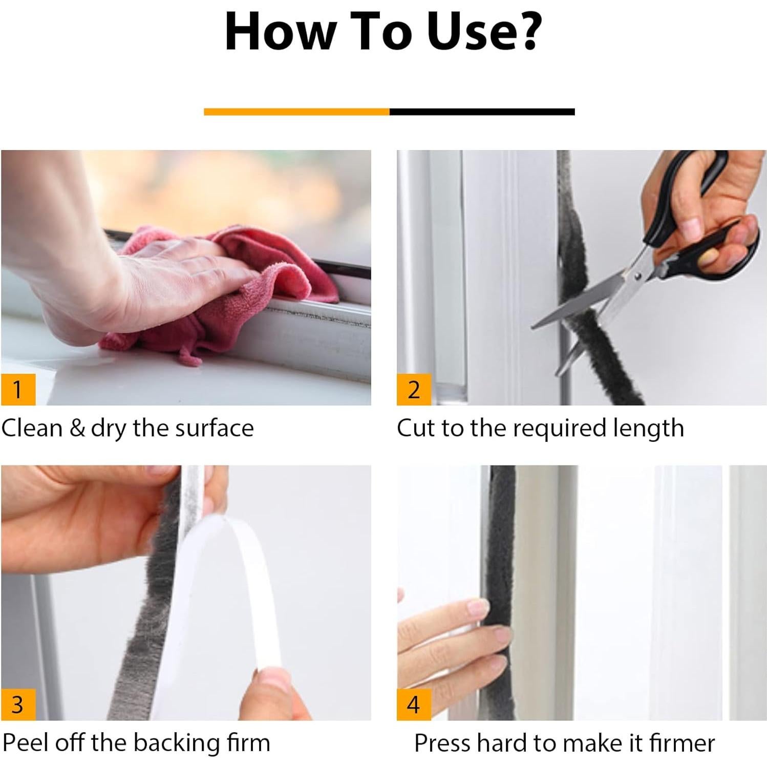 Cepillo Sellador de Climas Bruiefpap 24.6FT Blanco 0.89cm x 1.52cm