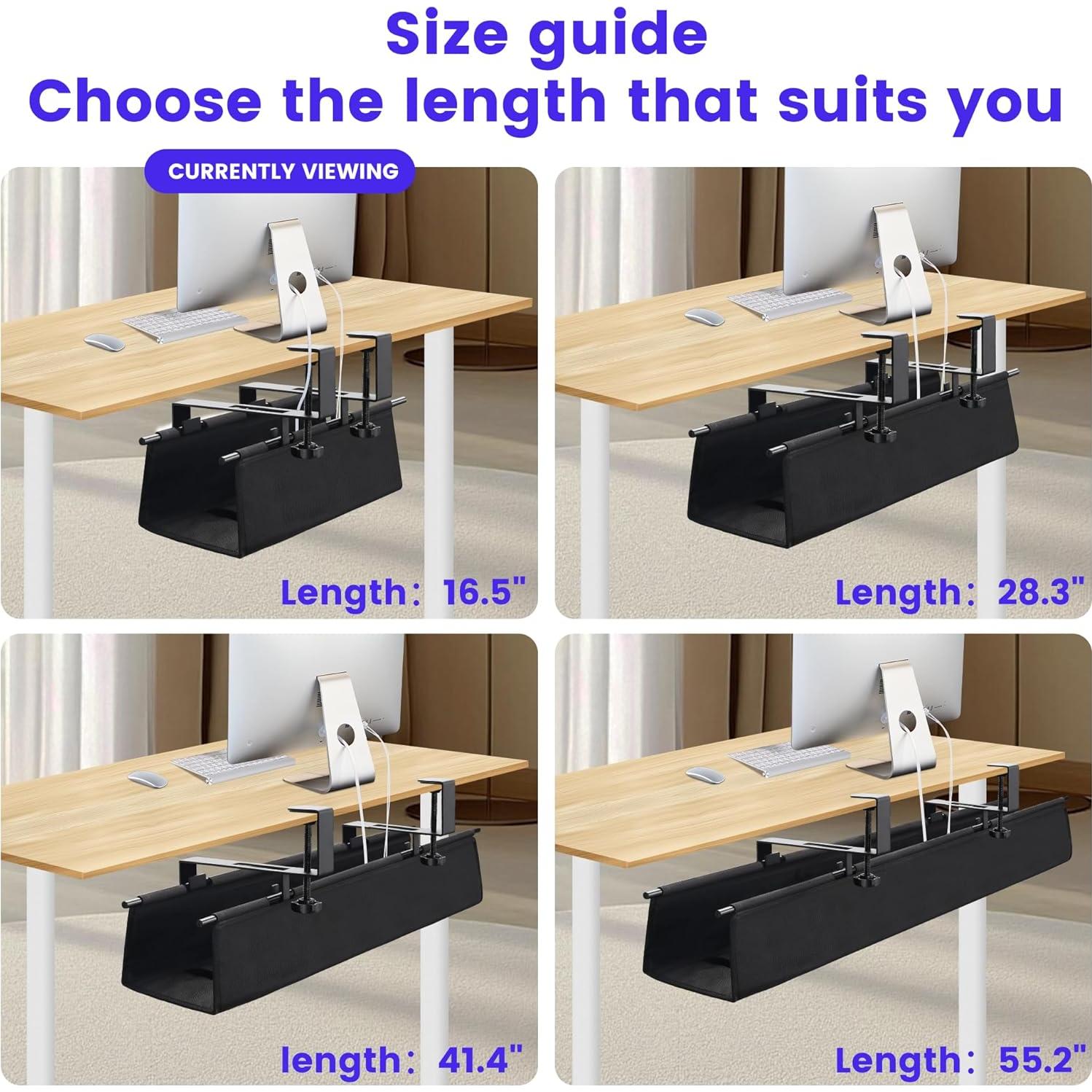 Bandeja de Gestión de Cables Bajo Escritorio SKYROSEXSDCT 42cm Negro