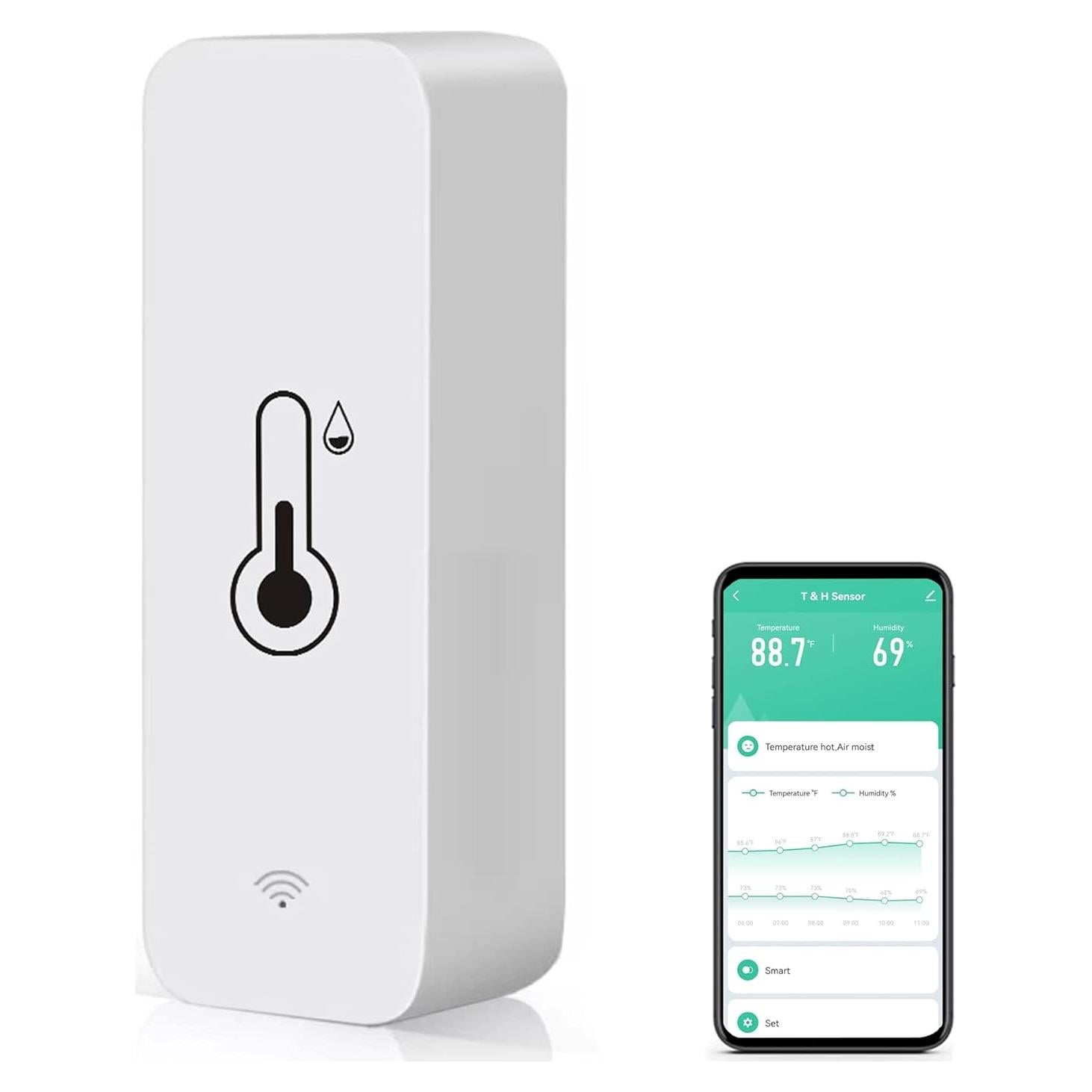 Sensor de Temperatura y Humedad WiFi Gaoducash TH01 - Monitor Inteligente