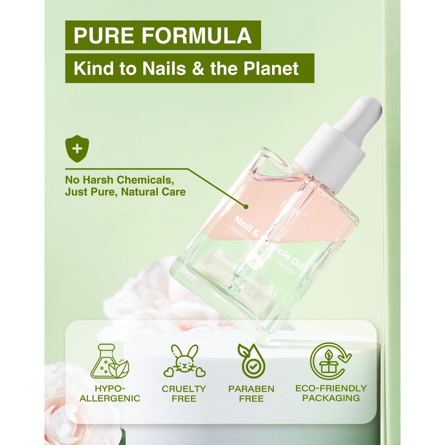 Aceite de Uñas y Cutículas EJW Camelia 14.79 ml - Hidratante Vegano