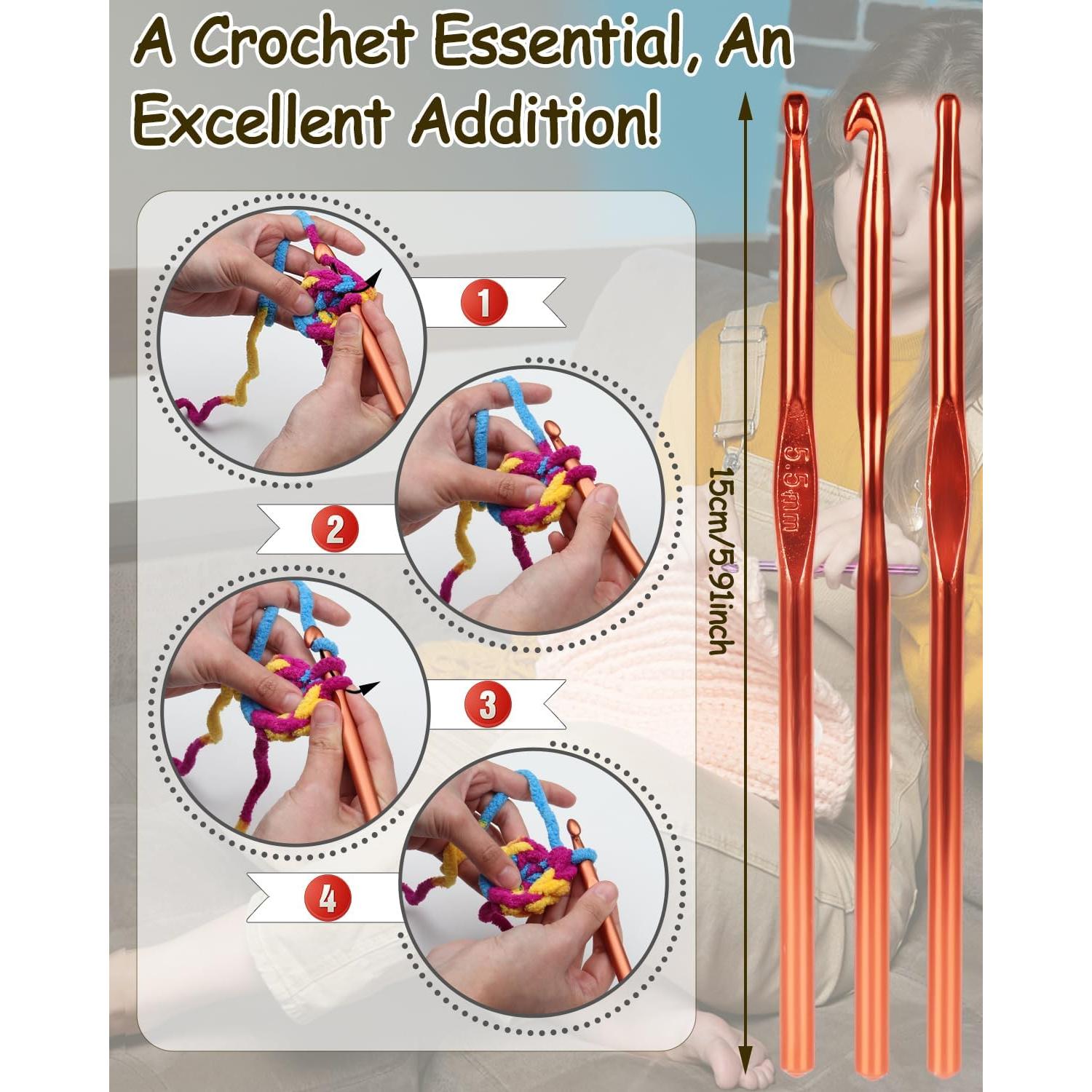 Juego de Ganchillos Coopay 19PCS Aluminio 2.0-6.0mm para Principiantes