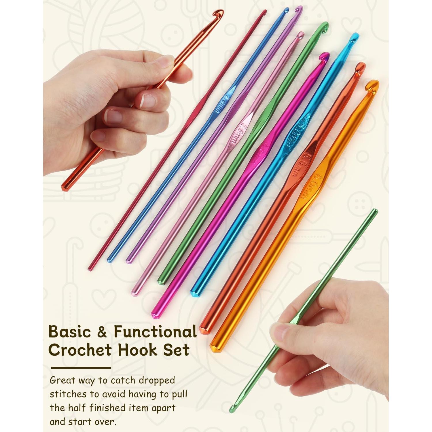 Juego de Ganchillos Coopay 19PCS Aluminio 2.0-6.0mm para Principiantes