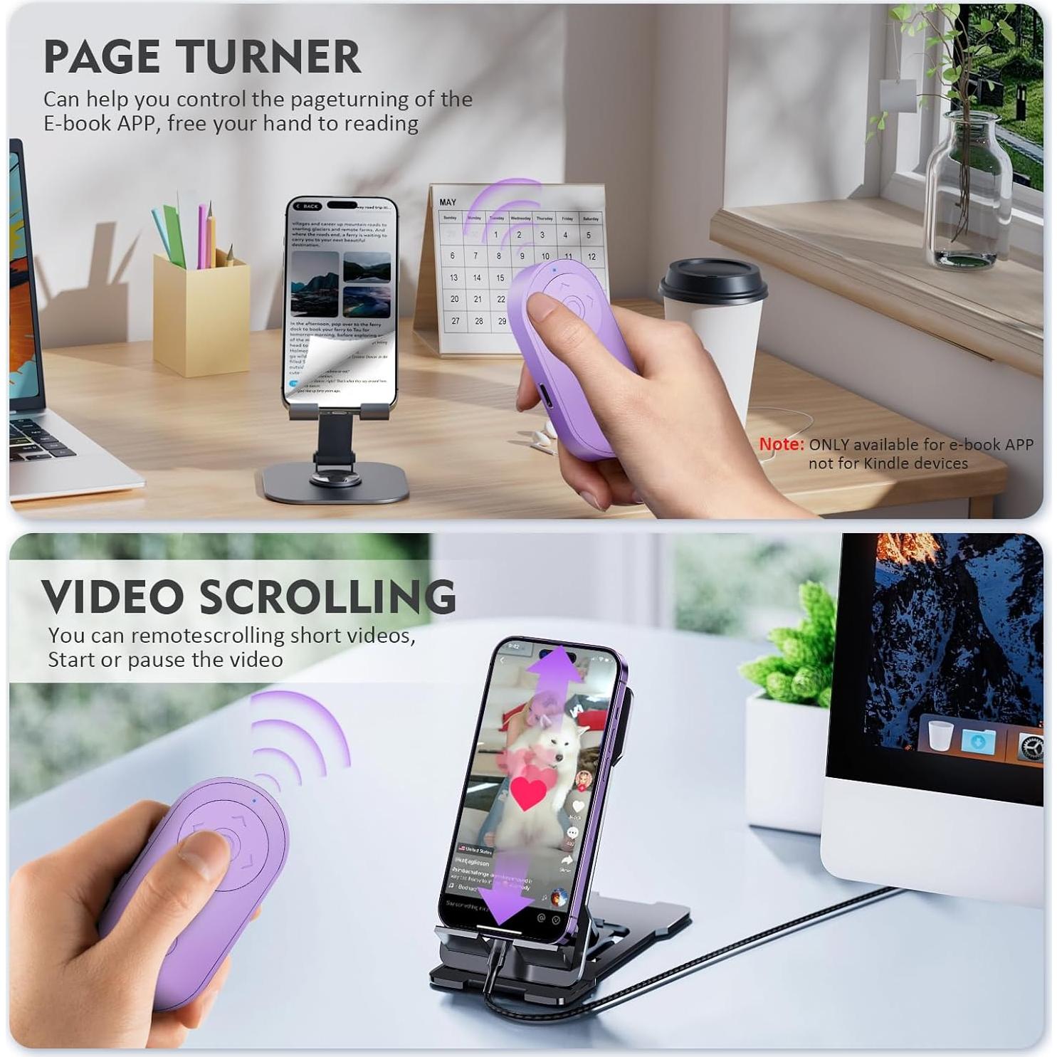 Control Remoto Inalámbrico Aistraunix para Smartphone Púrpura