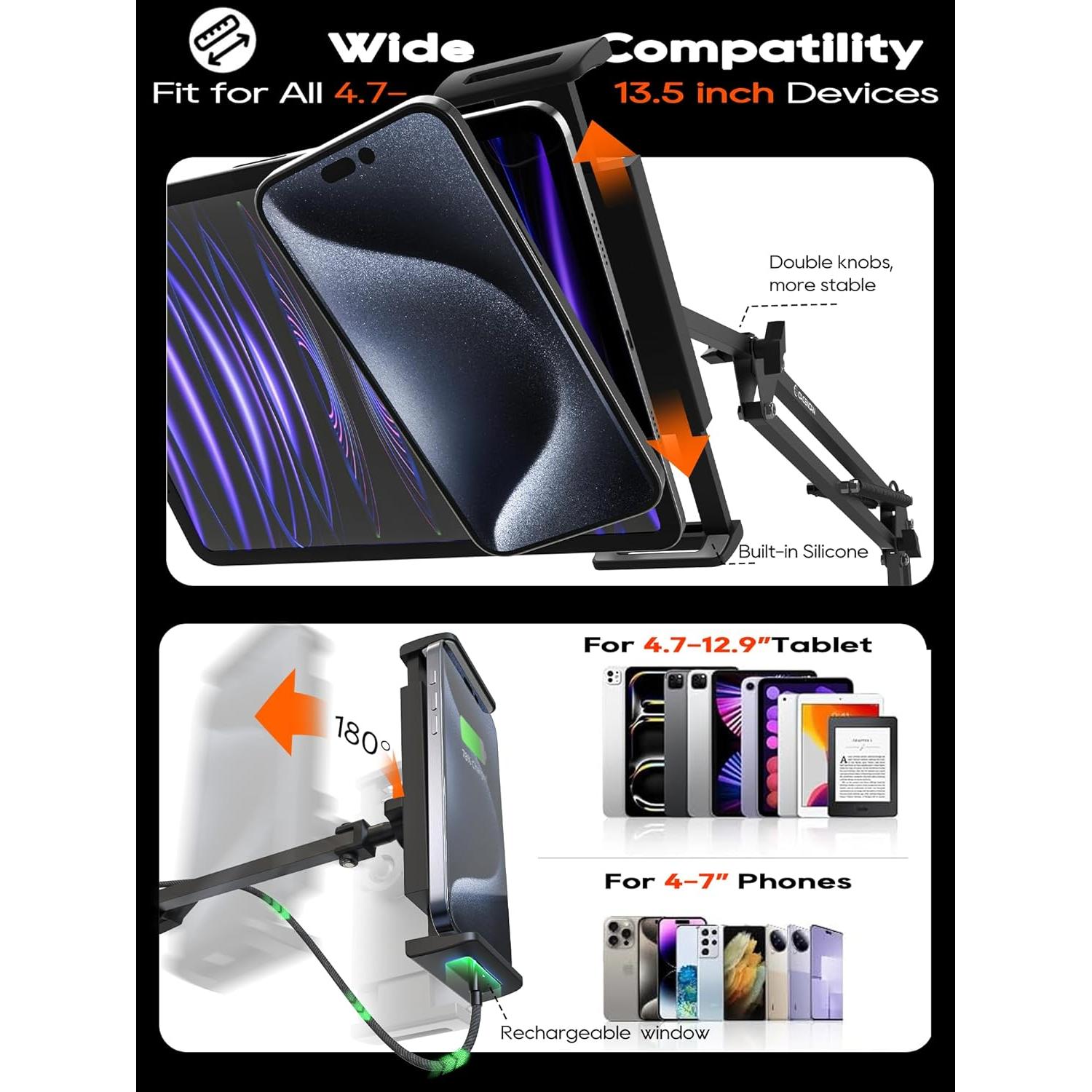 Soporte Ajustable para Tableta CACENCAN SJ-01 Negro 4.5-13.5"