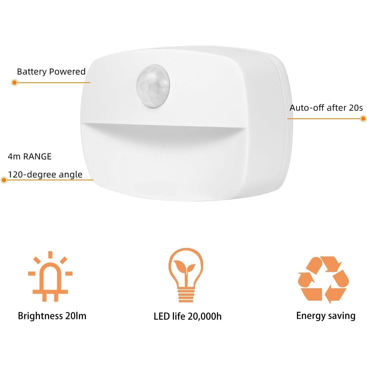 Luz Nocturna LED ZISUYU con Sensor de Movimiento 6 Paquete