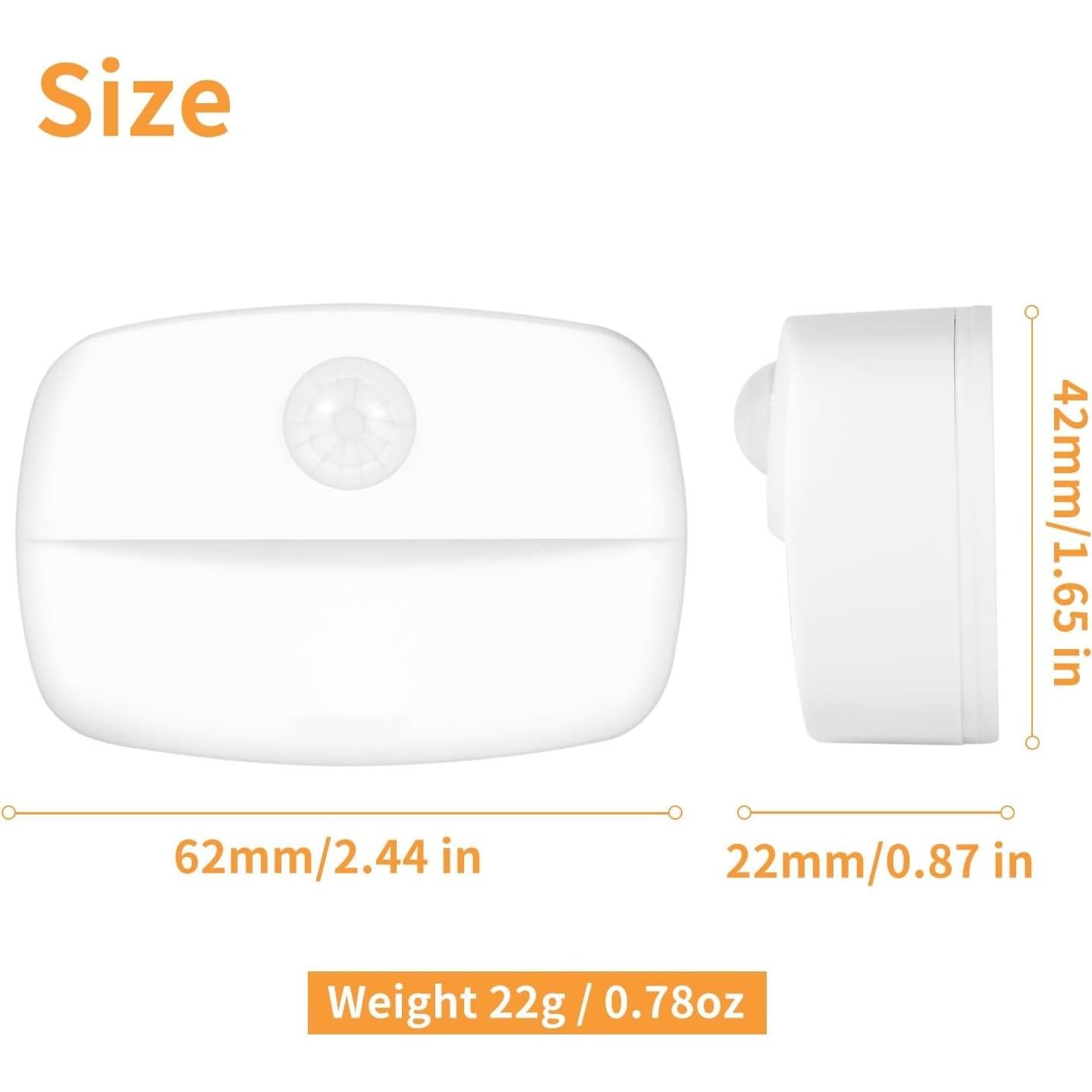 Luz Nocturna LED ZISUYU con Sensor de Movimiento 6 Paquete