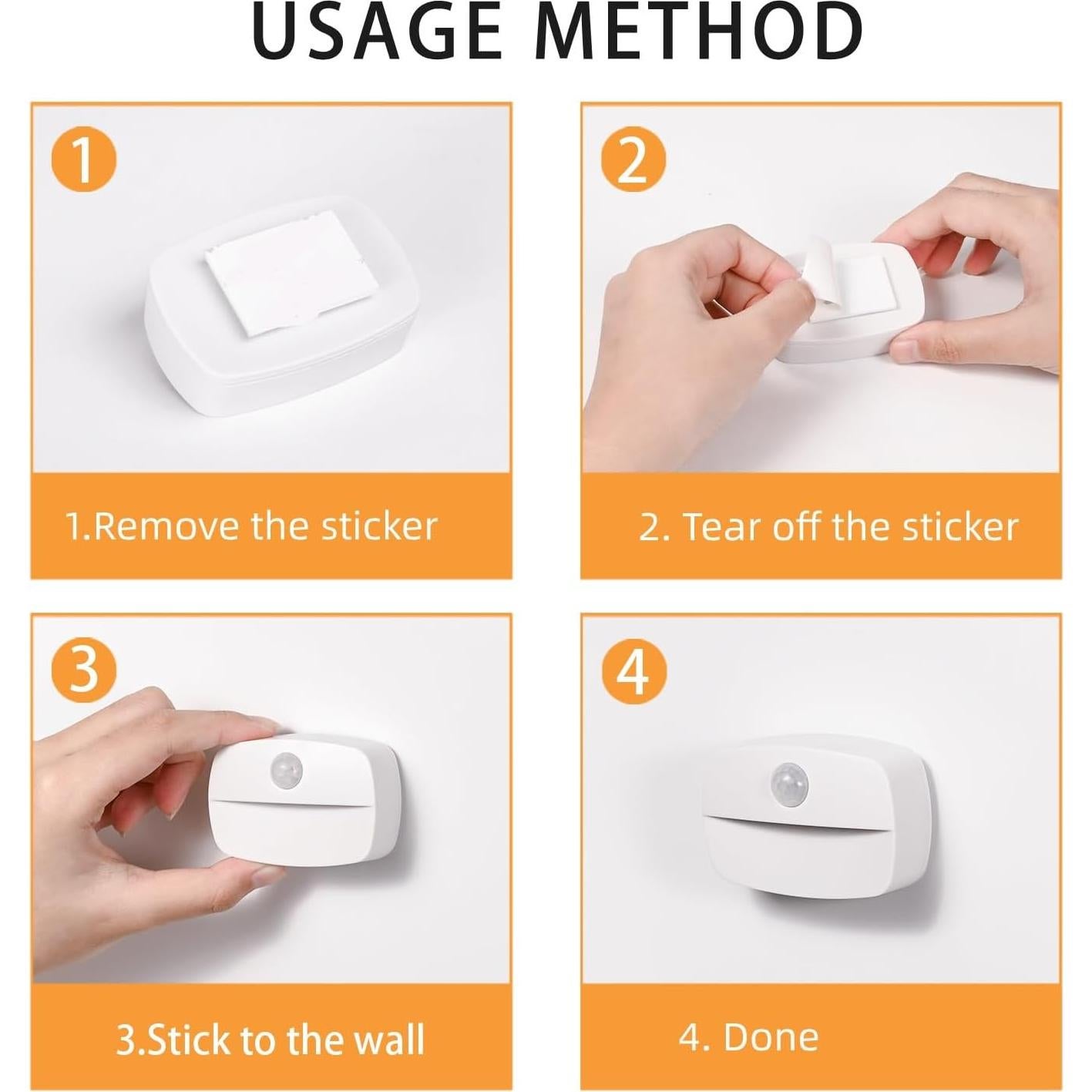 Luz Nocturna LED ZISUYU con Sensor de Movimiento 6 Paquete