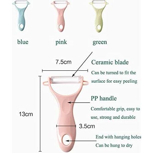 Juego de 3 peladores de cerámica CookTaitai para frutas y verduras