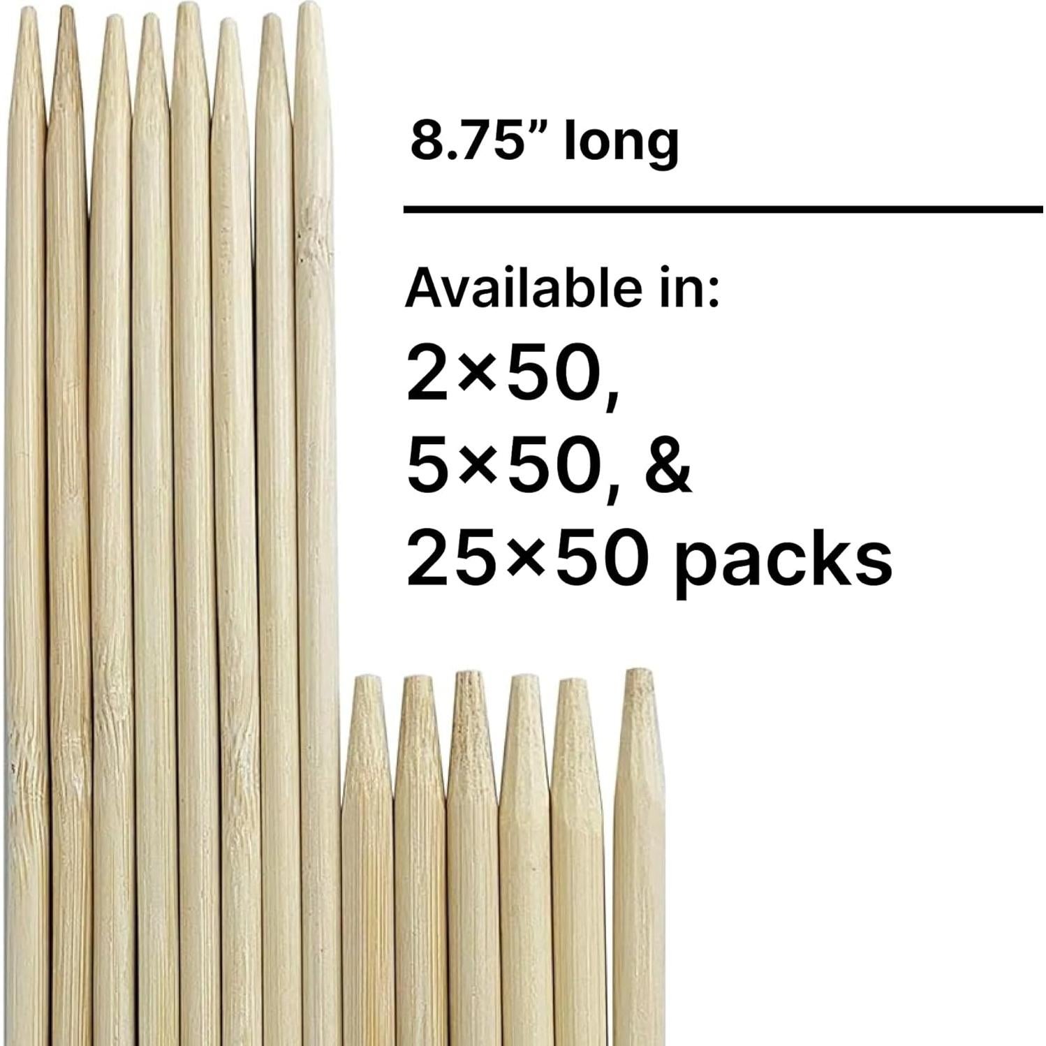 Pinchos de Madera de Bambú KingSeal para Perros - 22 cm, 100 Unidades