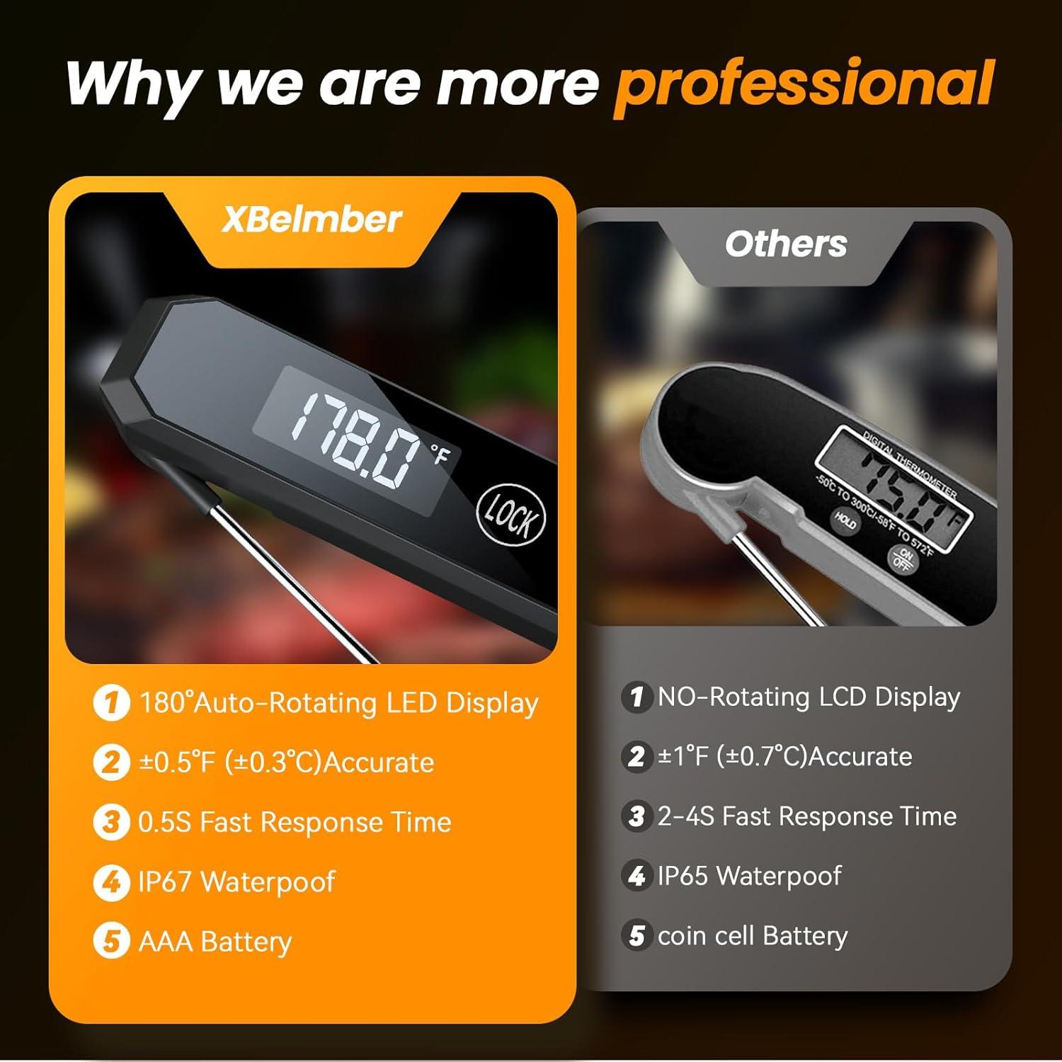 Termómetro Digital de Carne XBelmber - Lectura Instantánea 0.5s