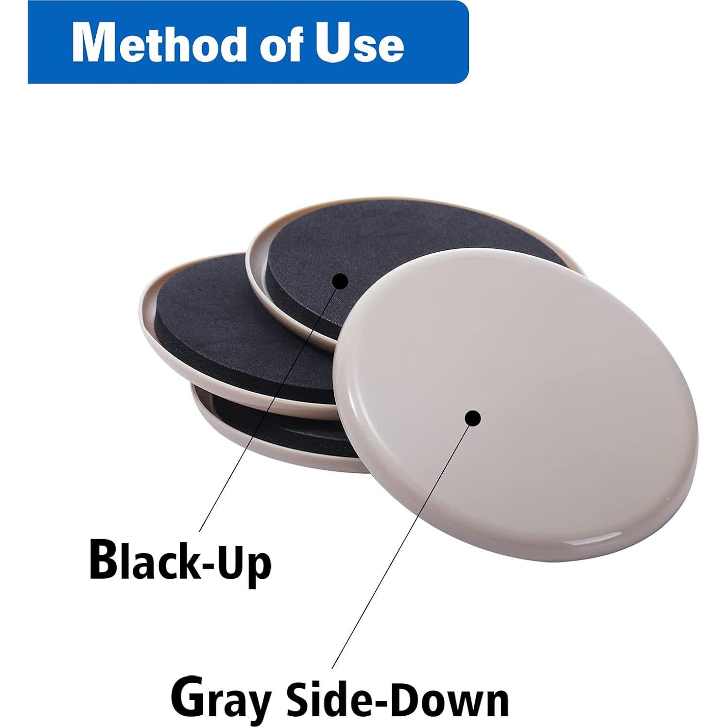 Deslizadores de Muebles Kayzn 12.7 cm Redondos Reutilizables