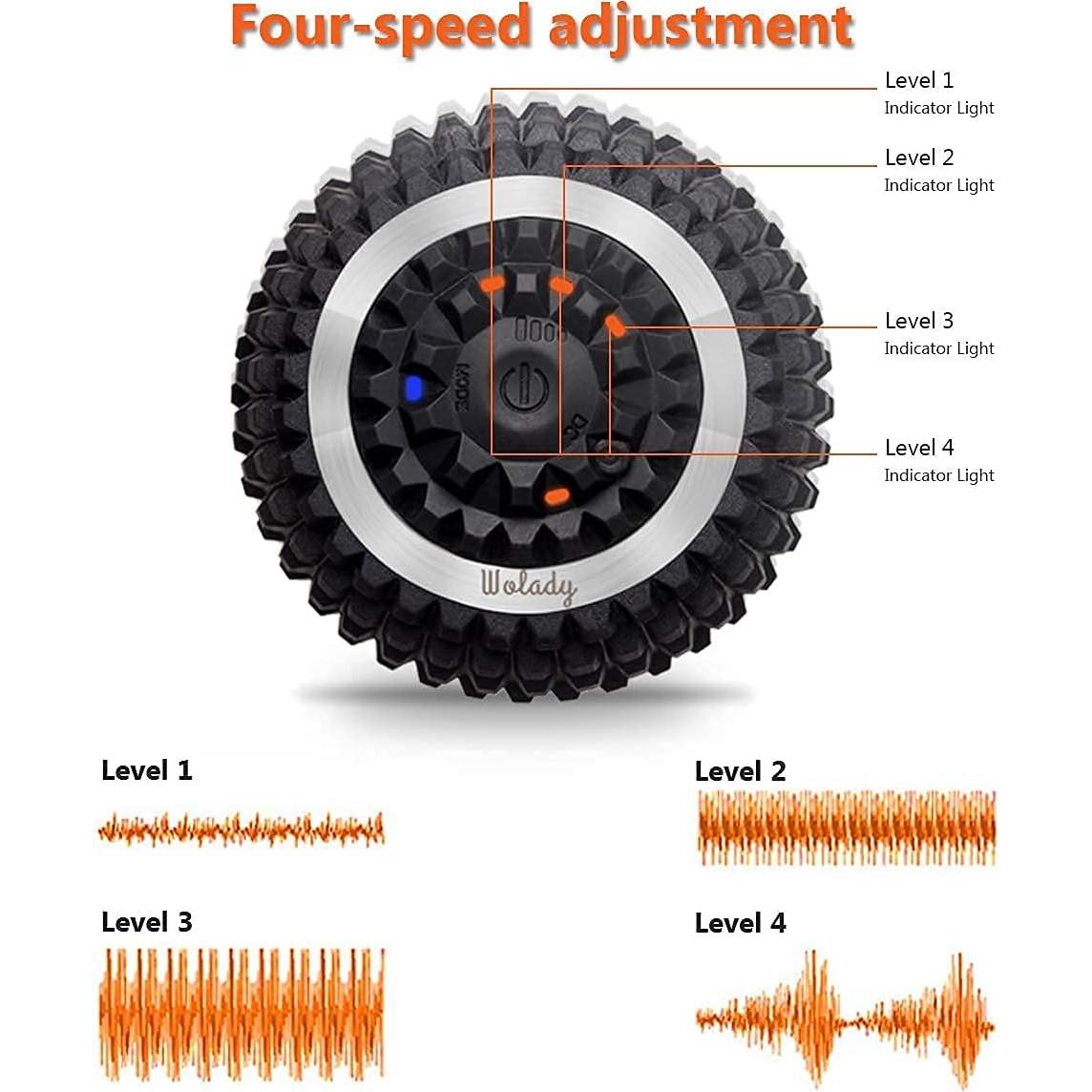 Bola de Masaje Vibrante Wolady 12.7 cm 4 Velocidades Alivio Dolor