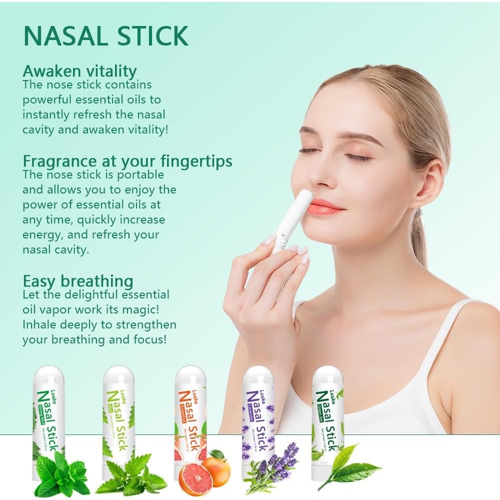 Palito Nasal Energizante Loske 3PCS Menta - Tamaño Grande