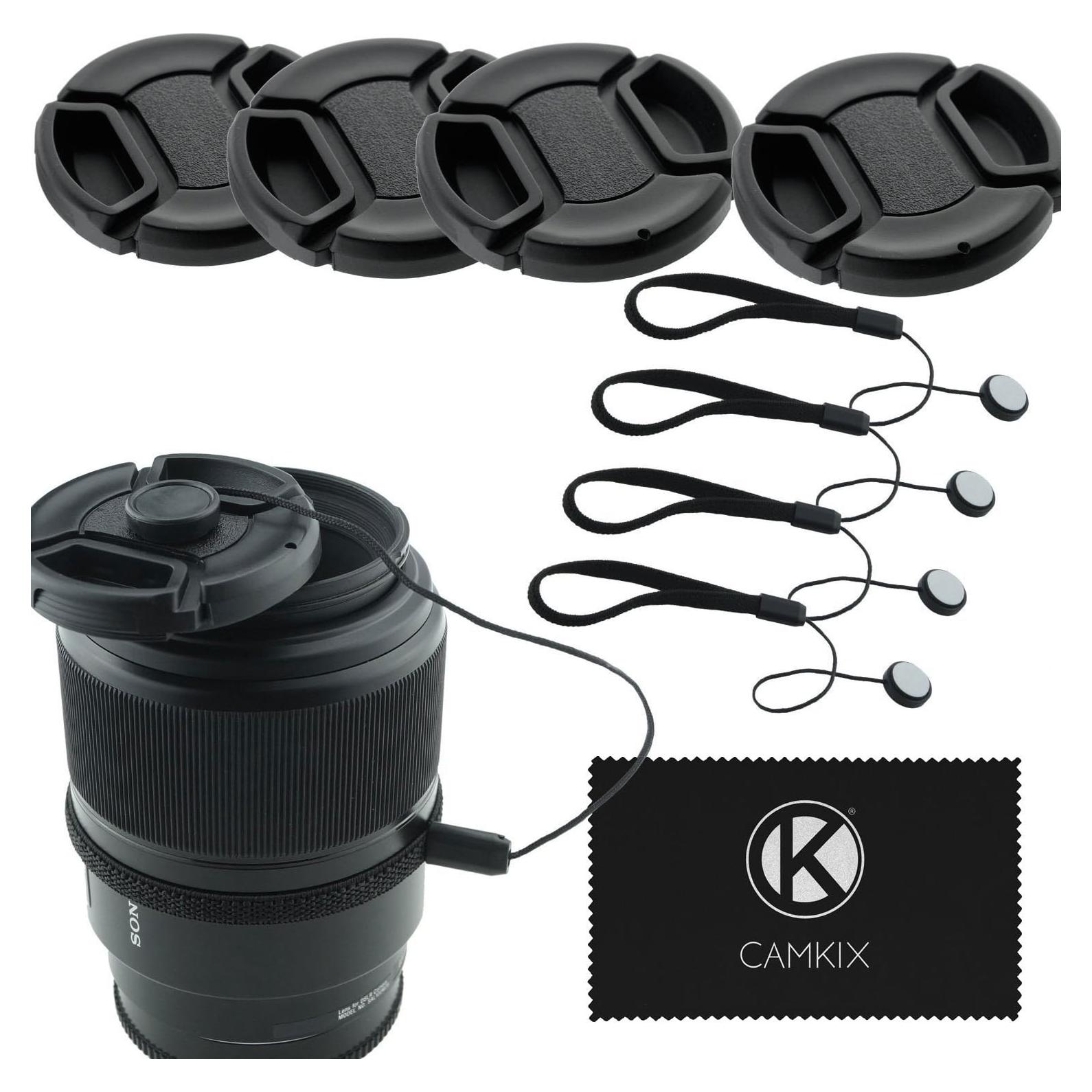 Paquete de 4 Tapas de Lente 52mm CamKix con Paño de Limpieza