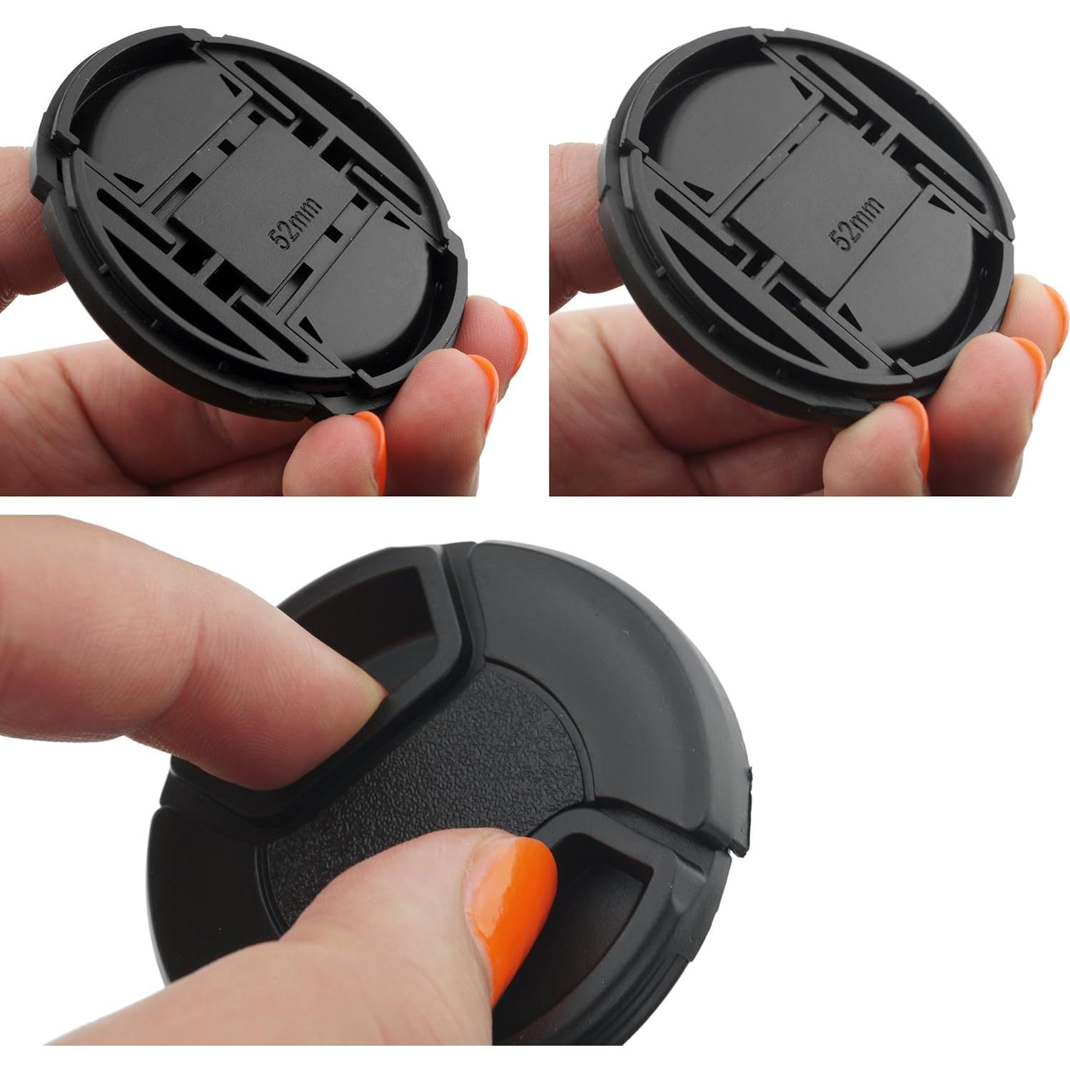 Paquete de 4 Tapas de Lente 52mm CamKix con Paño de Limpieza