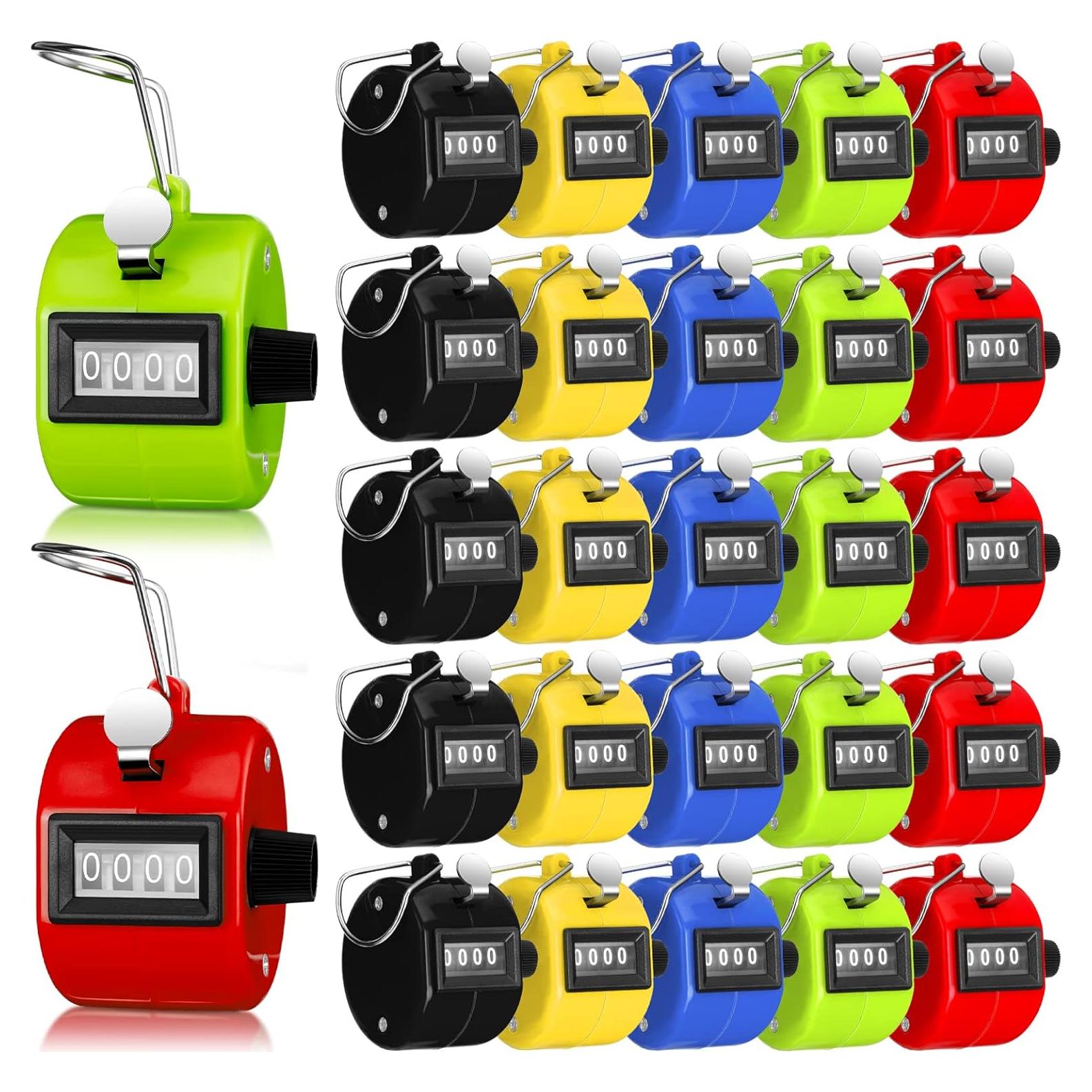 Contador Manual de Mano Kingdder 25 Pcs 4 Dígitos Multicolor