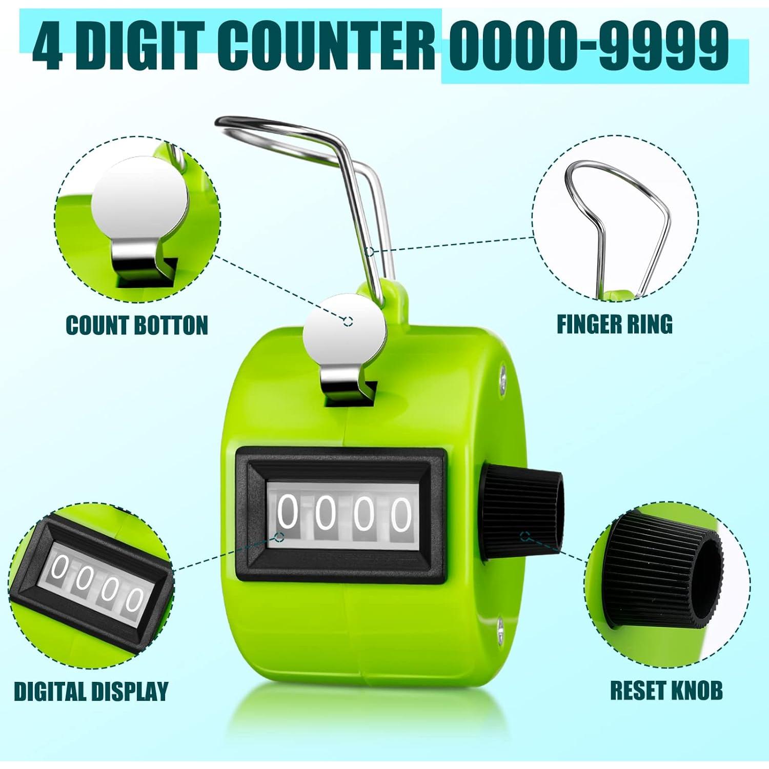 Contador Manual de Mano Kingdder 25 Pcs 4 Dígitos Multicolor