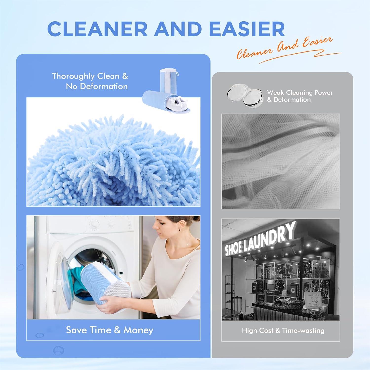 Bolsa de Lavado de Zapatos Teletrogy 2 Pcs Reutilizables Azul