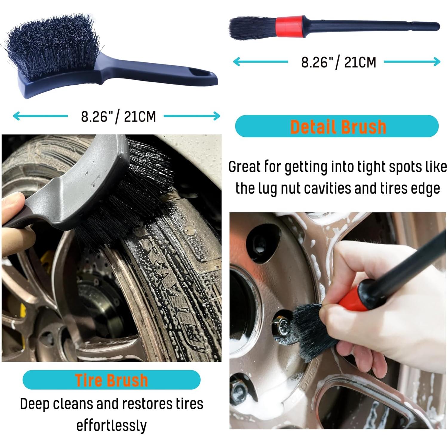 Kit de limpieza de ruedas Oesee WB001-6, 6 piezas sin rayones