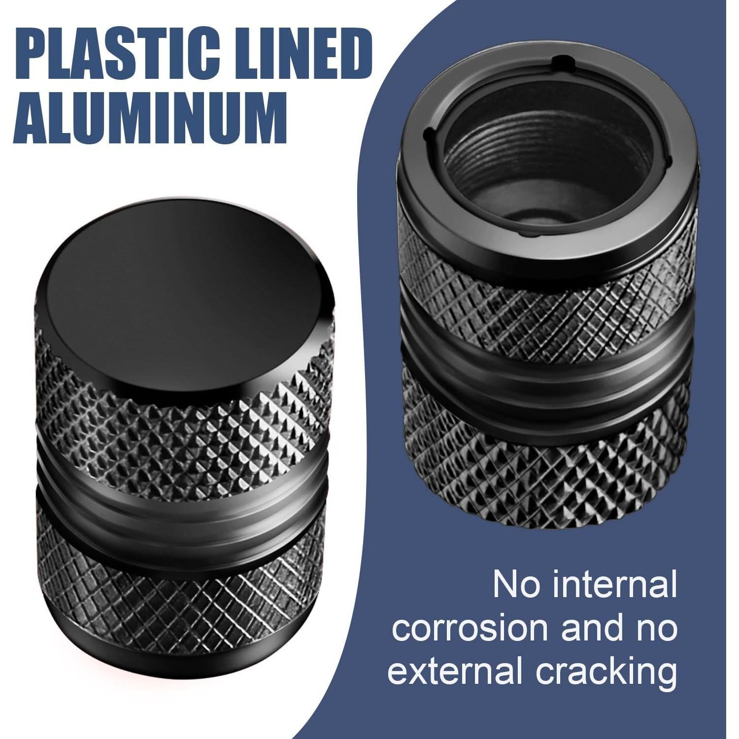 Tapas de Válvula de Neumático AQUAOK - Paquete de 4 Anticorrosión