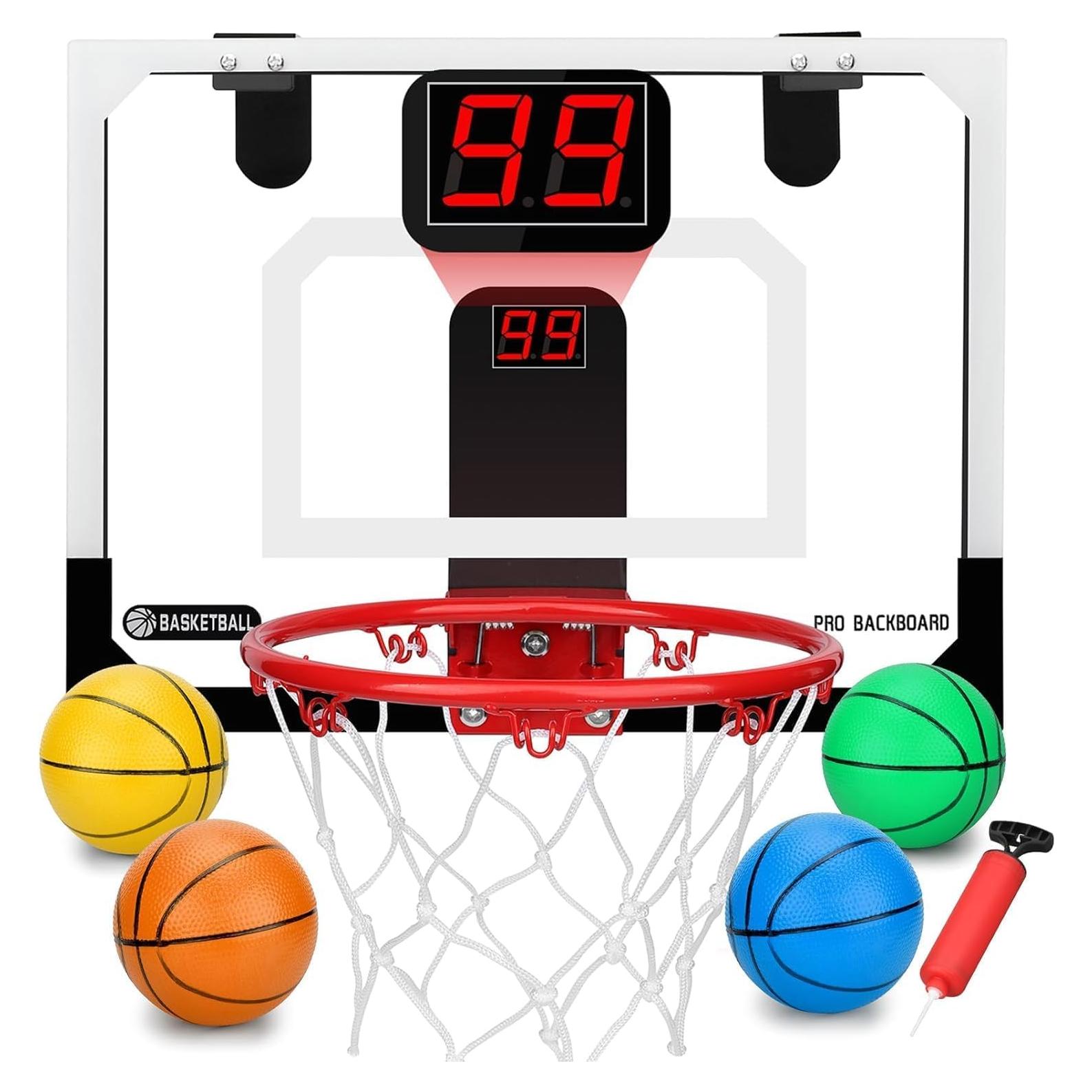 Aro de Baloncesto Mini Amarlozn 9" con Tablero y 4 Balones