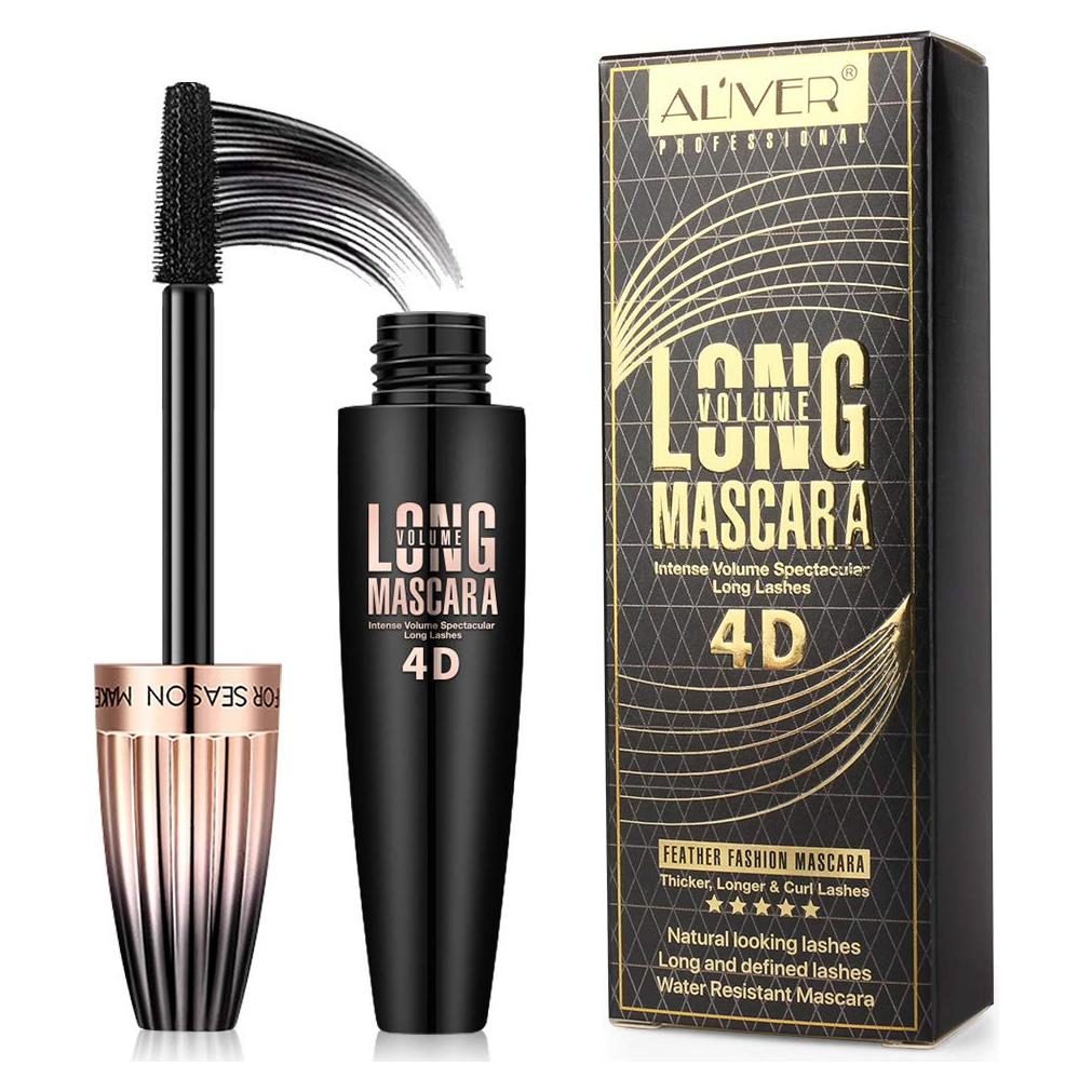 Máscara de Pestañas ALIVER 4D Volumen y Longitud Negra