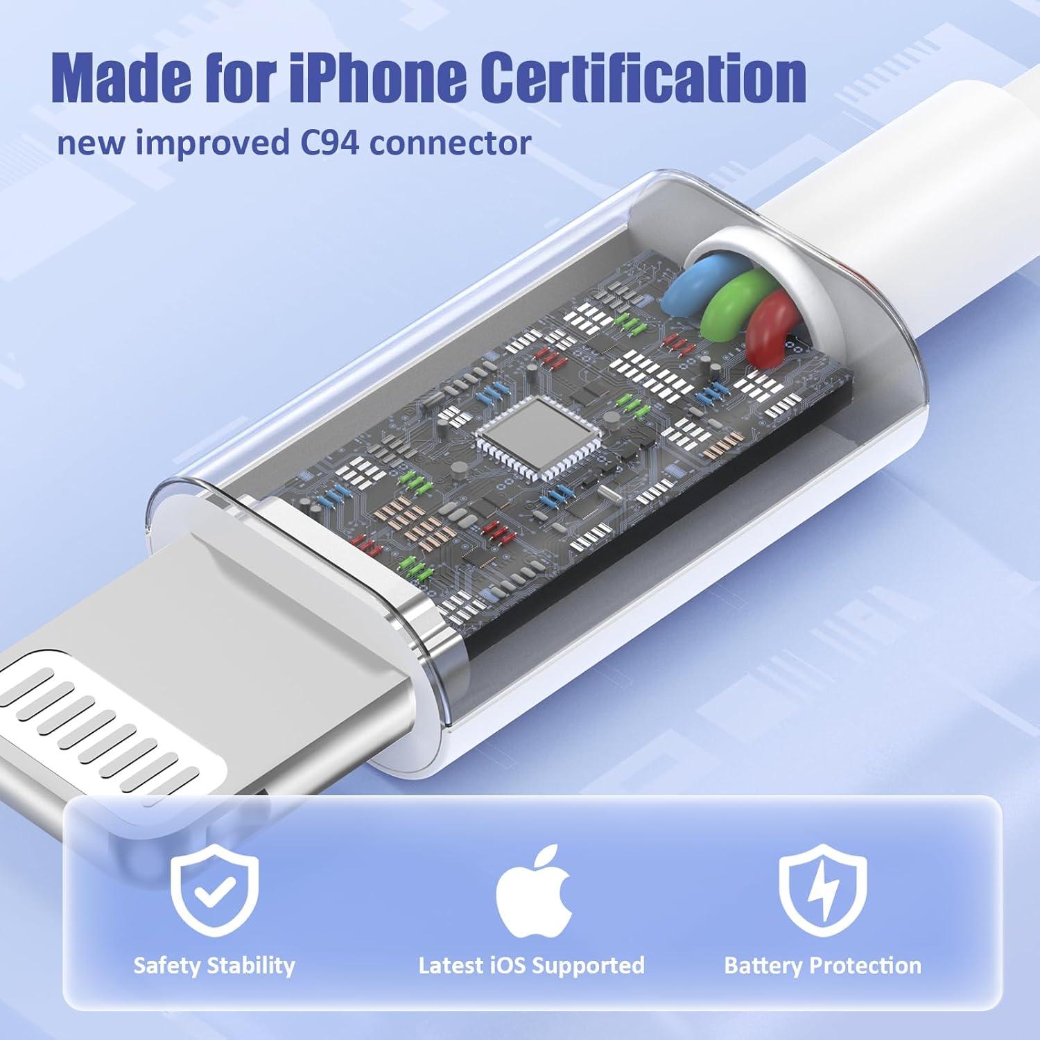 Paquete de 4 cables USB C a Lightning 3 pies Essri