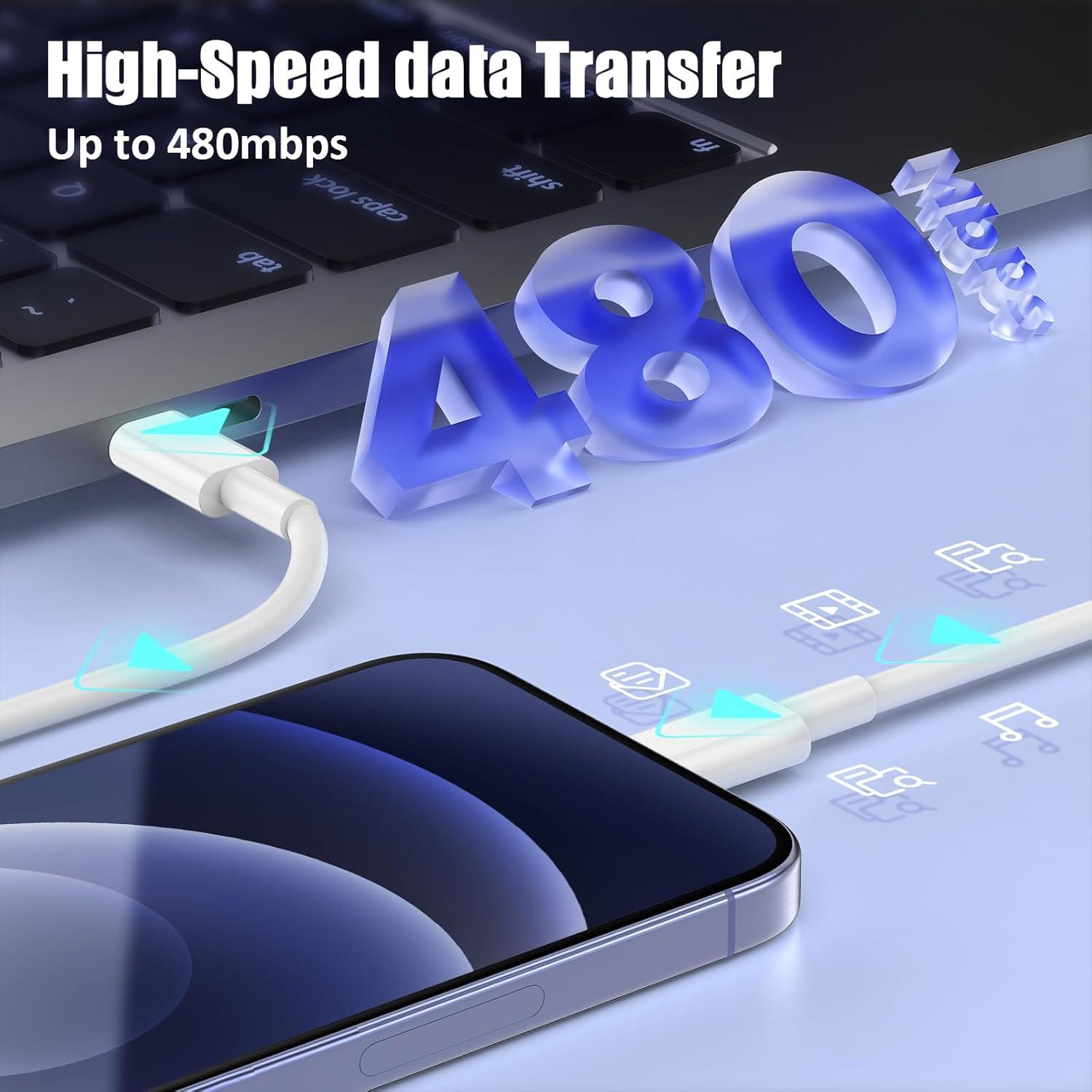 Paquete de 4 cables USB C a Lightning 3 pies Essri