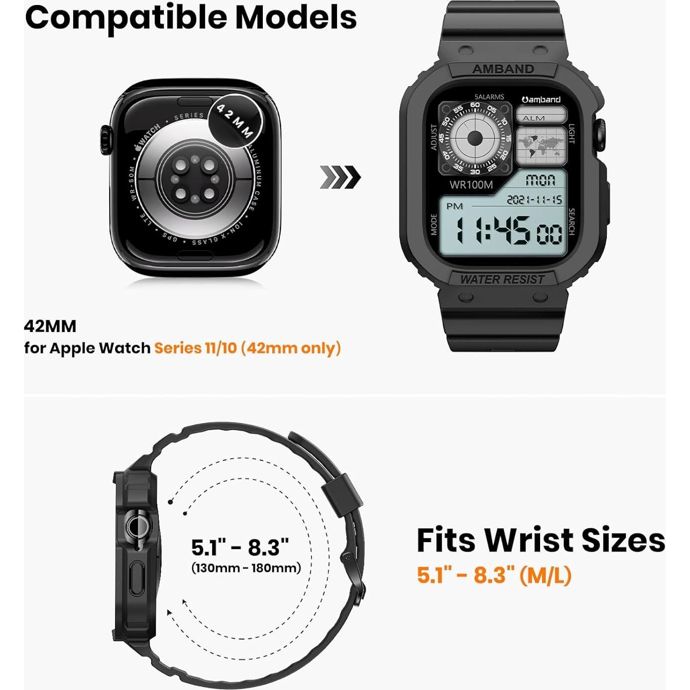 Banda y Funda Resistente amBand E1 para Apple Watch 42mm